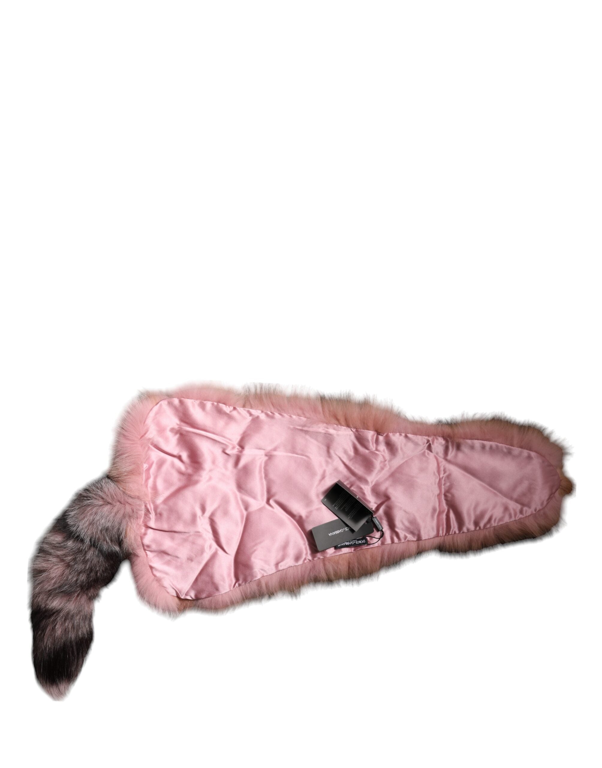 Dolce & Gabbana Pink Frost Fox Fur Neck Warmer Winter Scarf - Luxe Marca