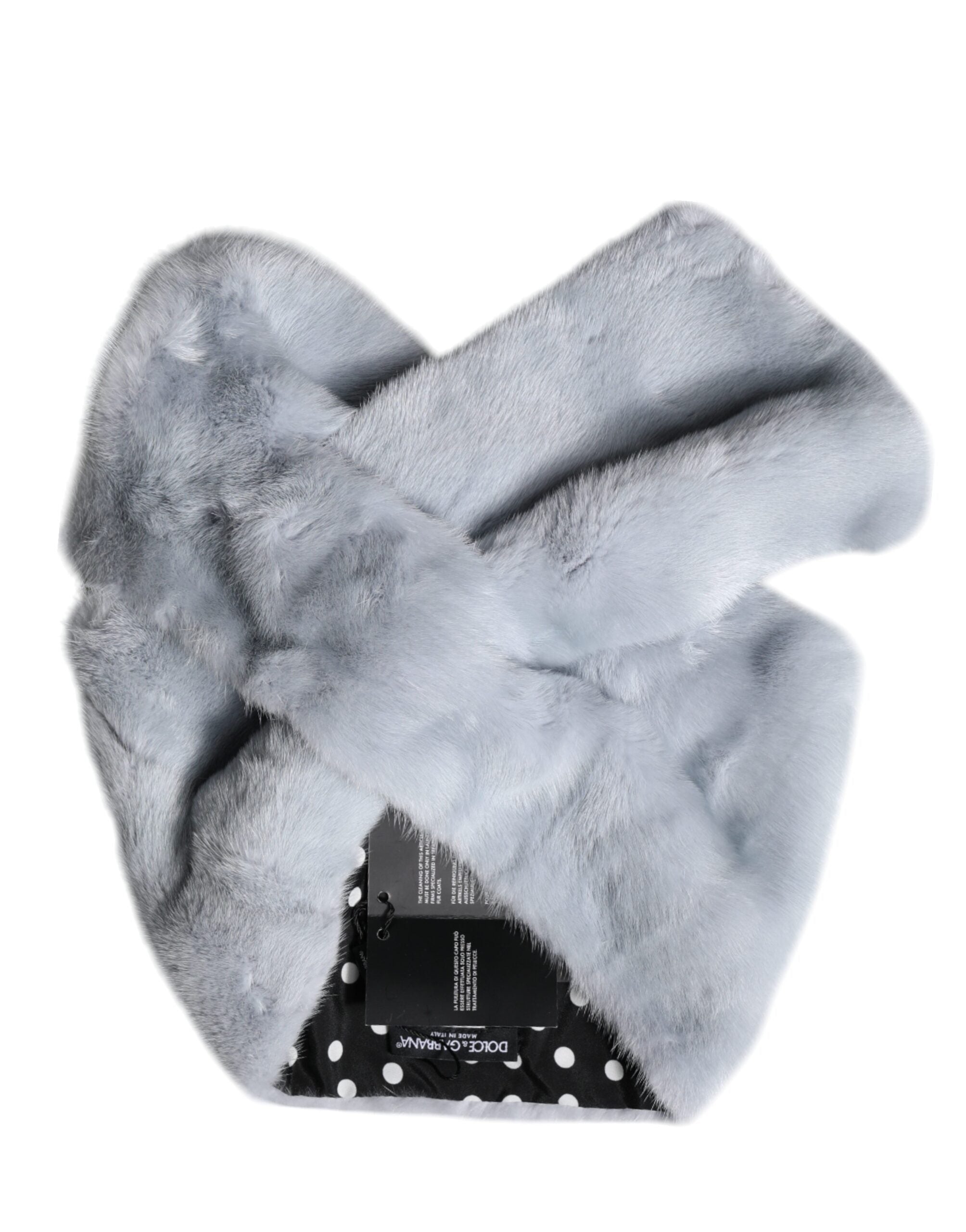 وشاح دافئ للرقبة من فرو المنك باللون الأزرق الفاتح من دولتشي آند غابانا