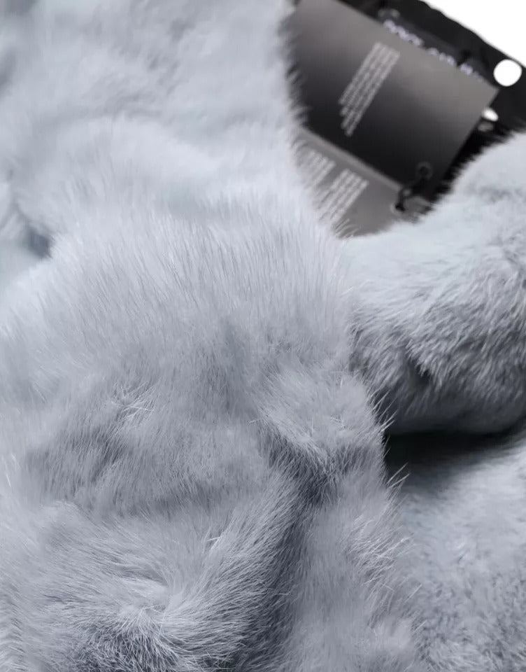 وشاح دافئ للرقبة من فرو المنك باللون الأزرق الفاتح من دولتشي آند غابانا