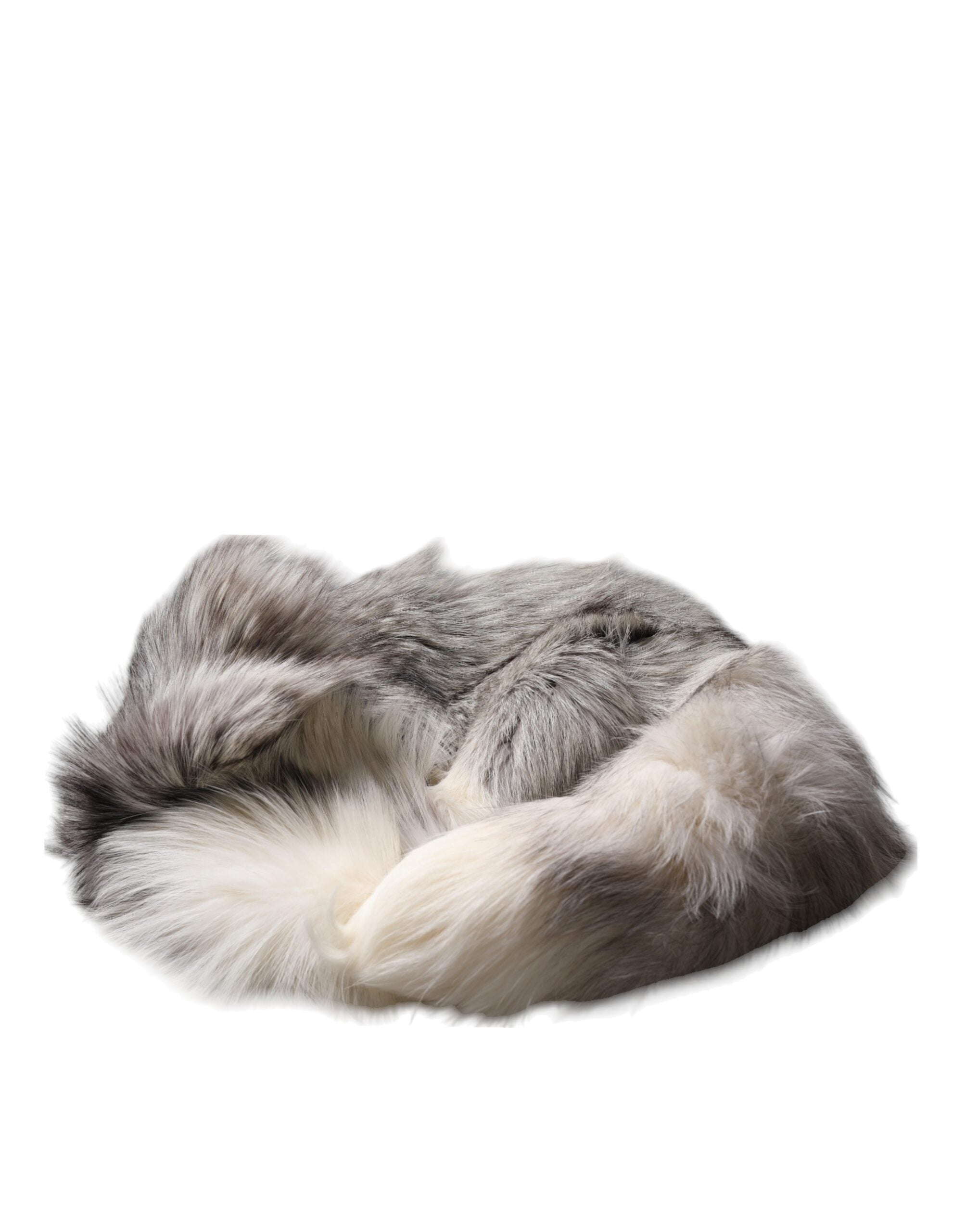 Dolce & Gabbana White Fox Fur Neck Wrap Warmer Winter Scarf - Luxe Marca
