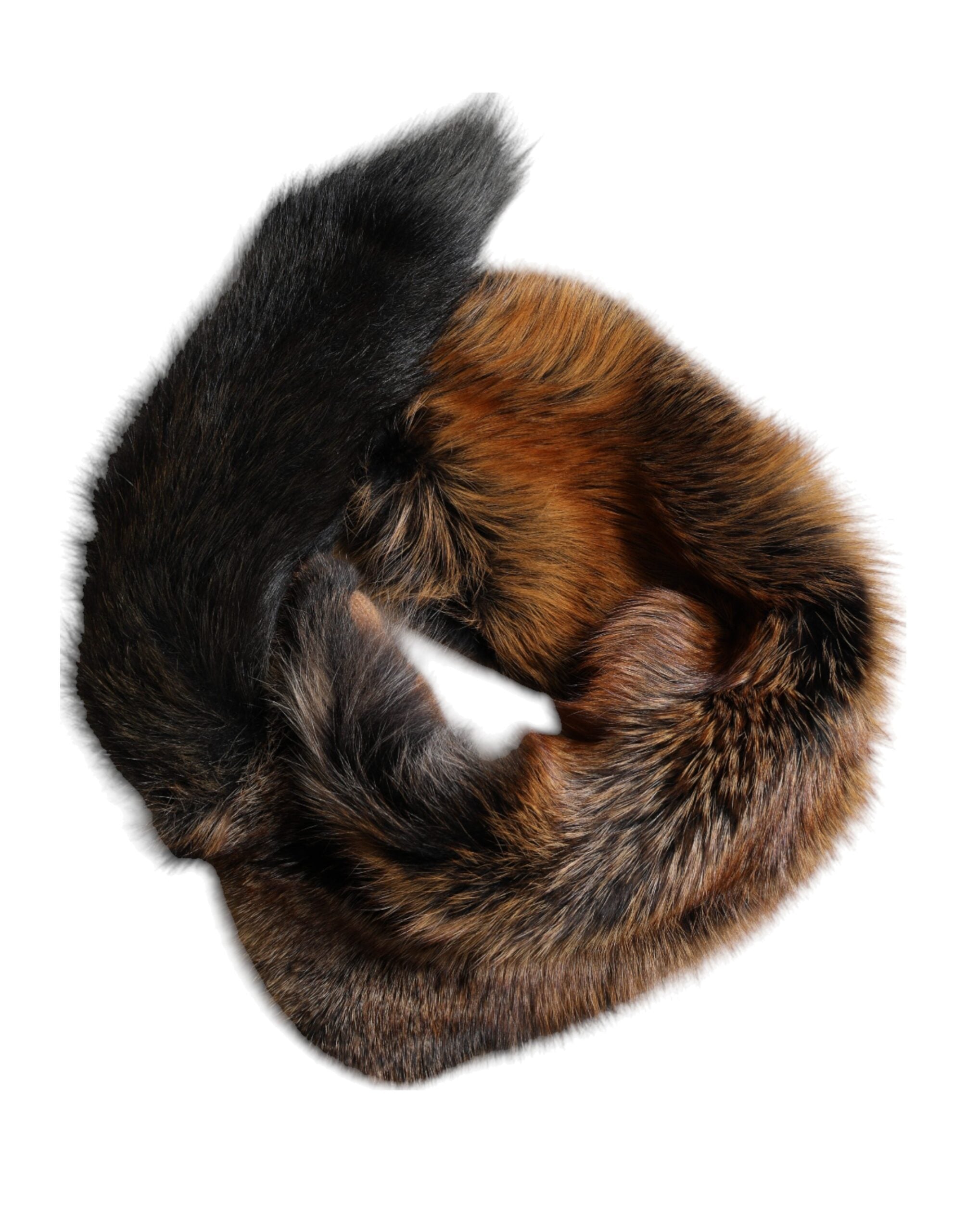 Dolce & Gabbana Brown Red Fox Fur Neck Warmer Winter Scarf - Luxe Marca