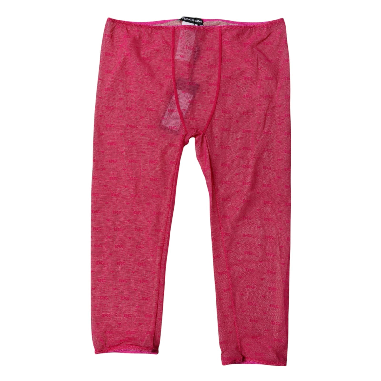 ملابس داخلية قصيرة ضيقة من الدانتيل بشعار دولتشي آند غابانا باللون الفوشيا