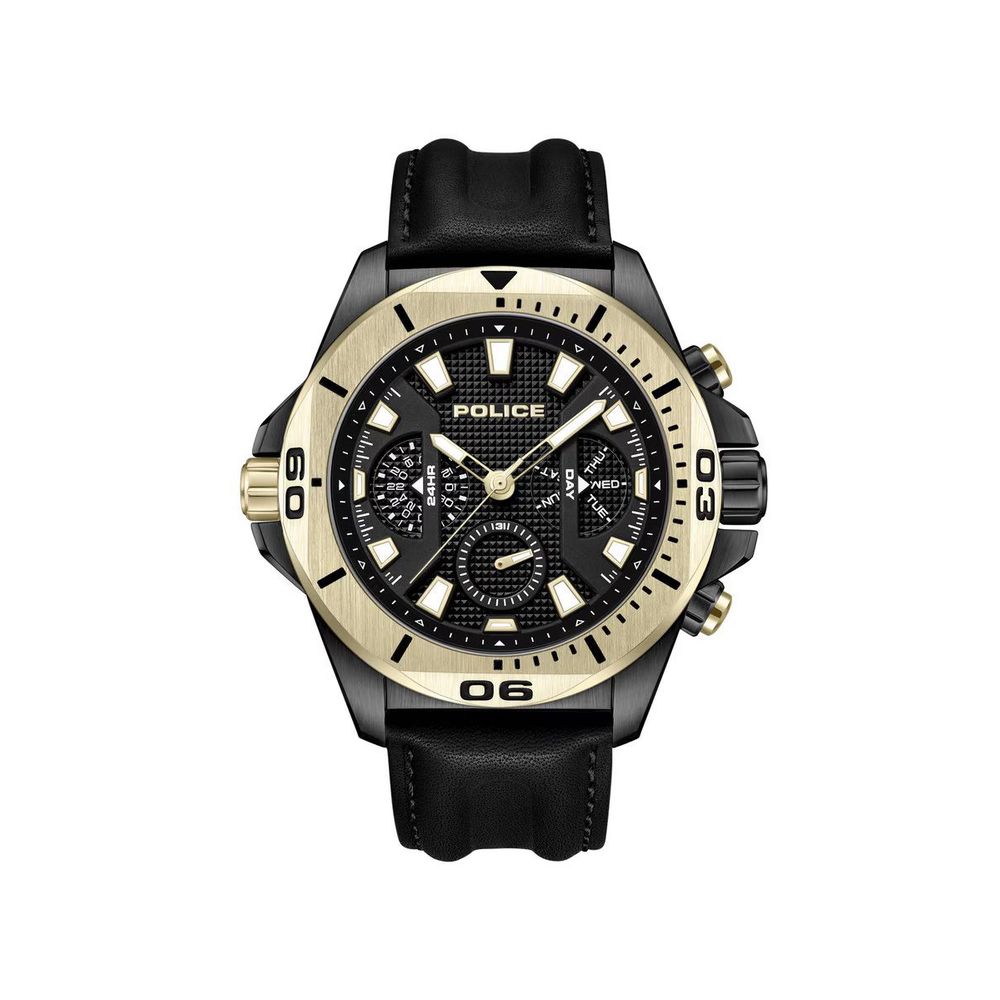 Police Black Artificial Leather Dress Watch - Luxe Marca