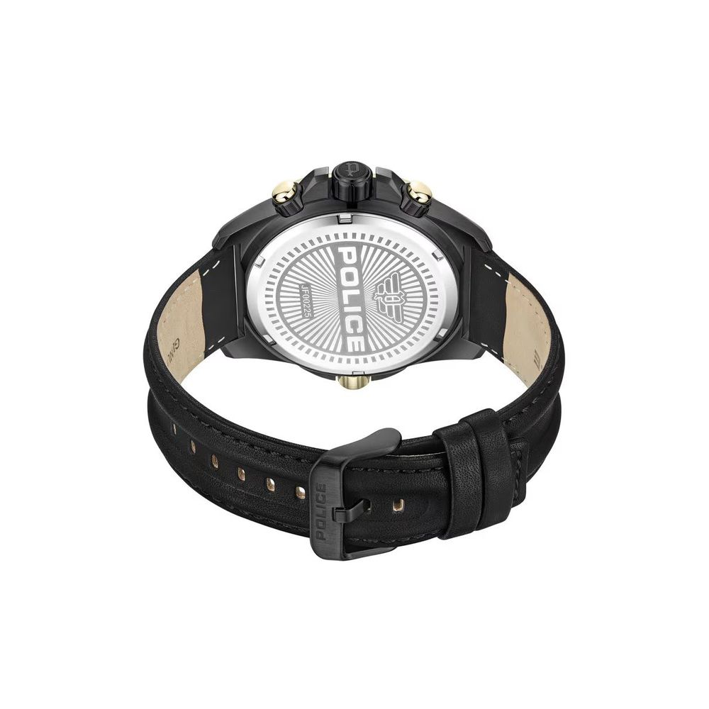 Police Black Artificial Leather Dress Watch - Luxe Marca