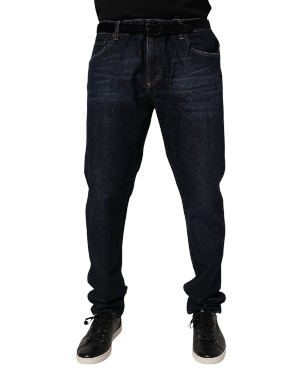 Dolce & Gabbana Dark Blue Cotton Stretch Skinny Denim Jeans
