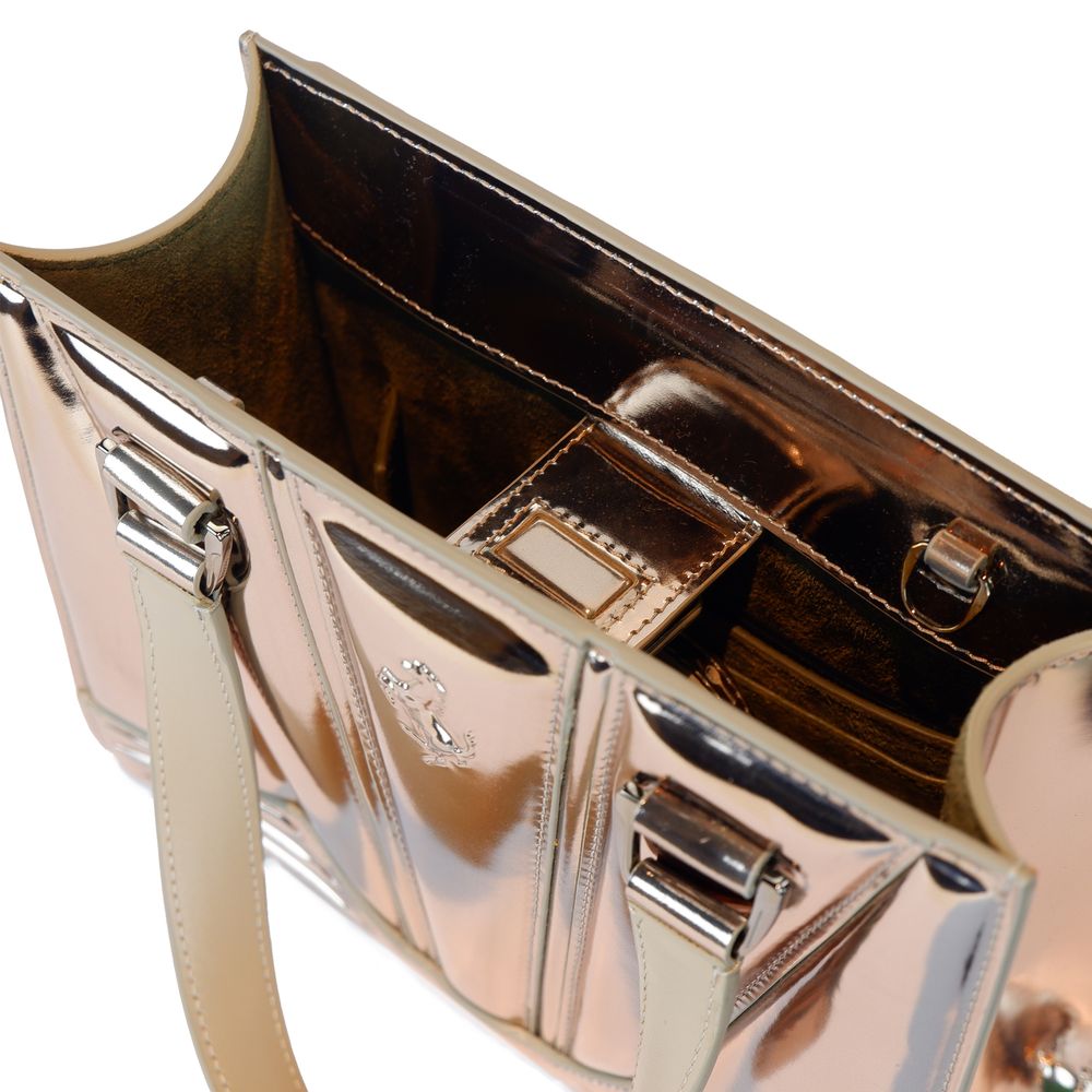 حقيبة يد فيراري الجلدية باللون الرمادي