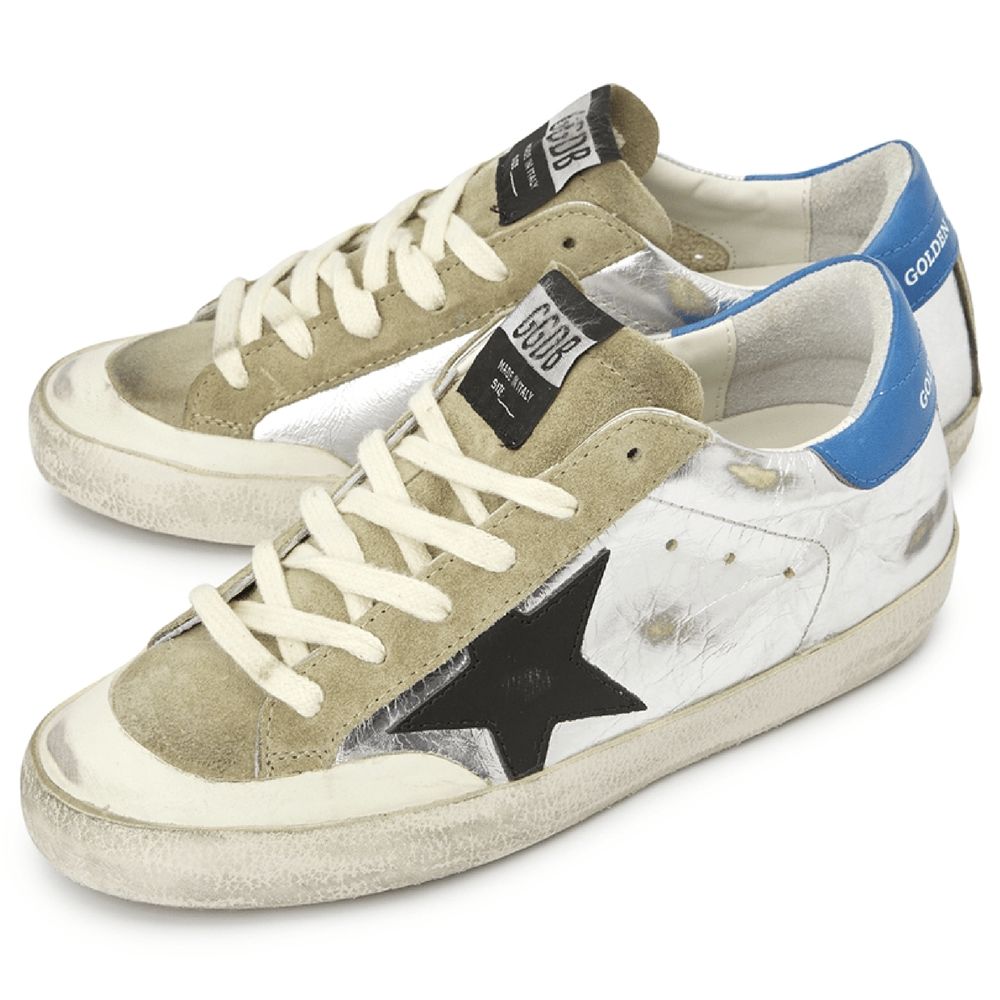 حذاء رياضي من جلد العجل باللون الرمادي من Golden Goose