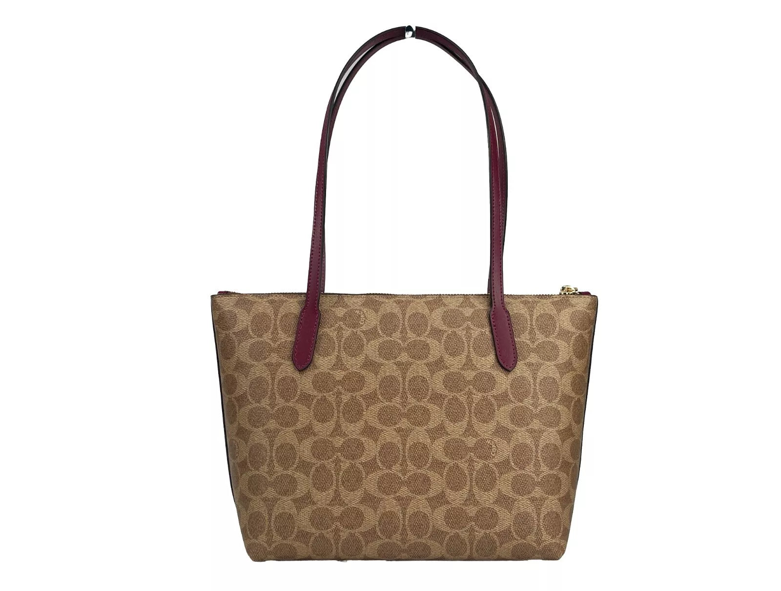 Signature Canvas Fiona Zip Tote Bag Brown