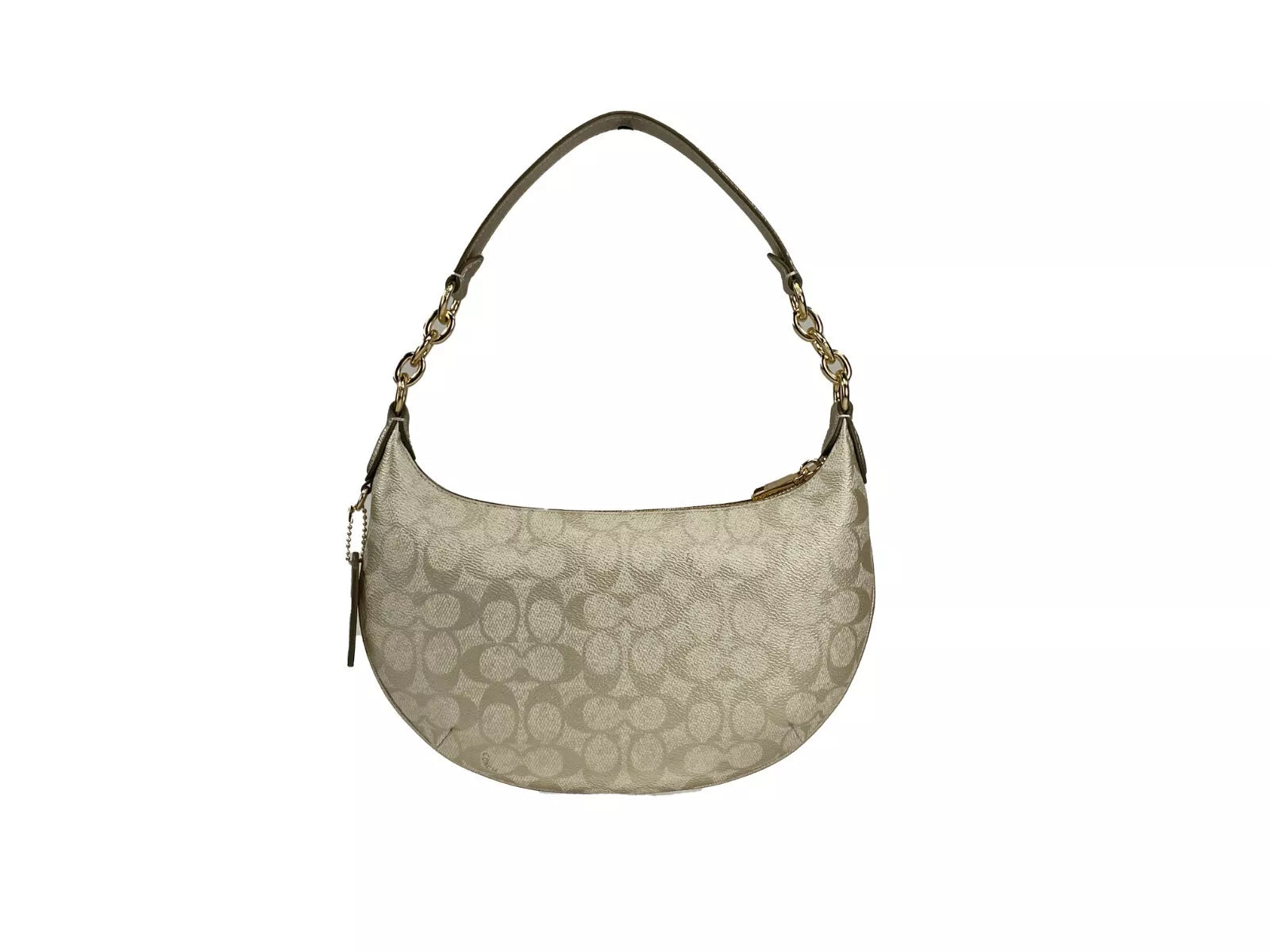 Payton Signature PVC Leather Shoulder Bag Champagne Gold