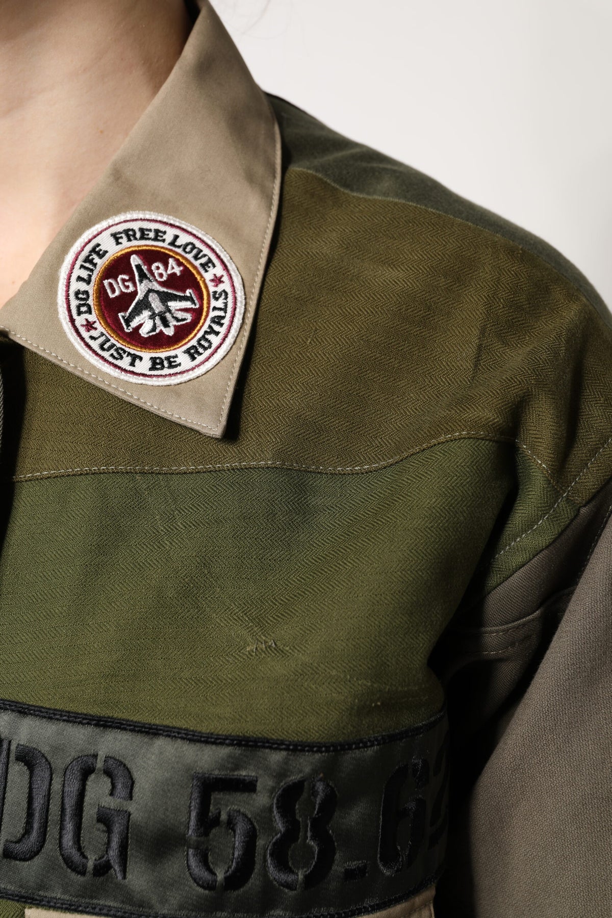 Dolce & Gabbana Military Green Cotton Button Down Jacket