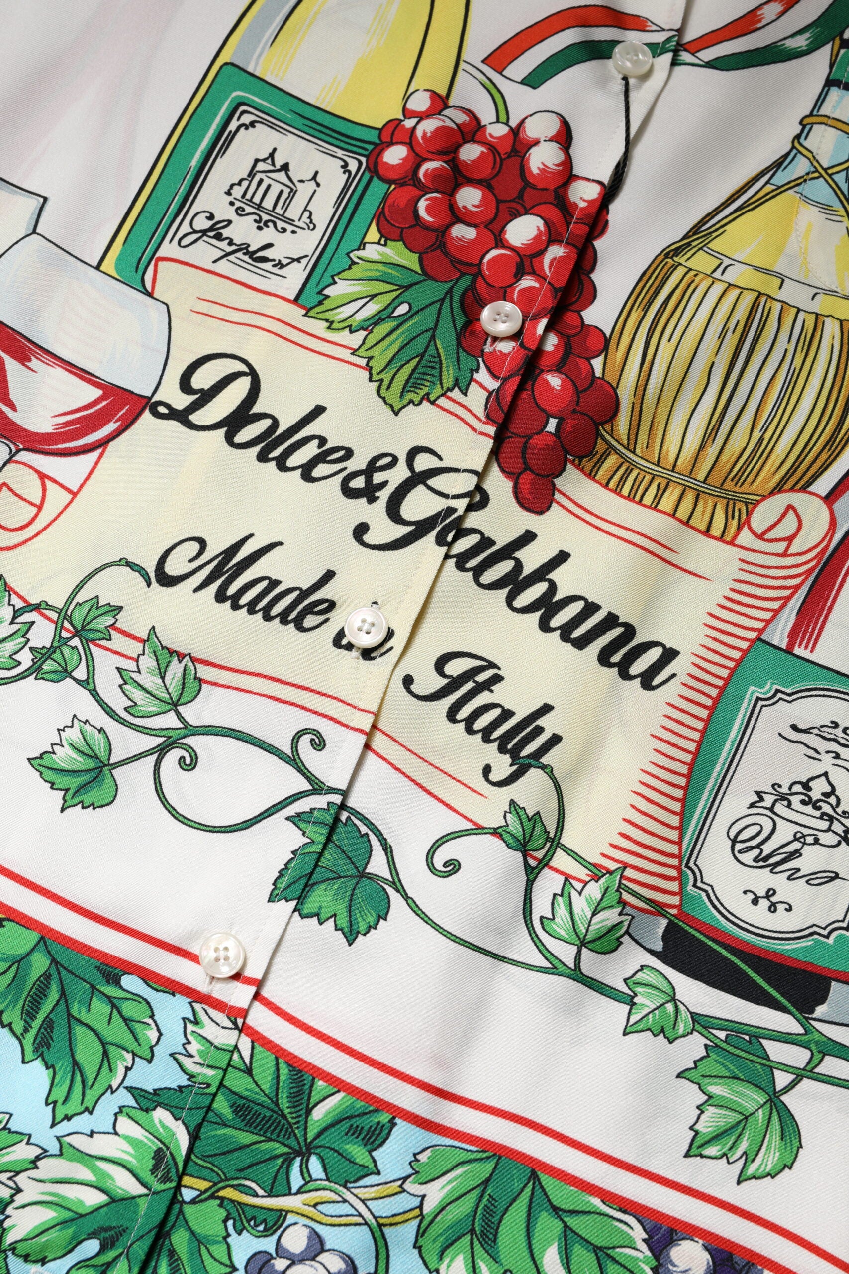 Dolce & Gabbana Multicolor Short Sleeve Silk Food Shirt Top