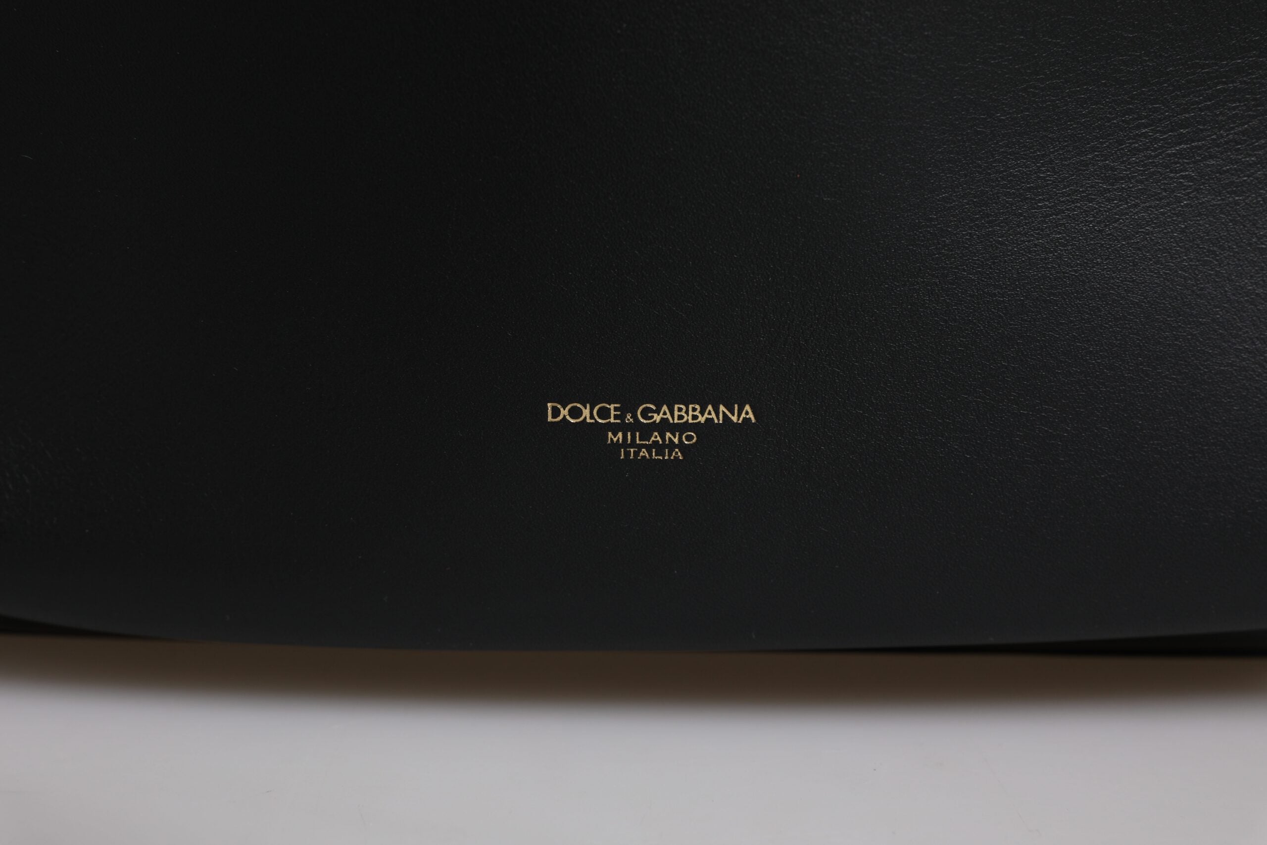 Black DG Leather Logo Print Travel Back Pack Bag