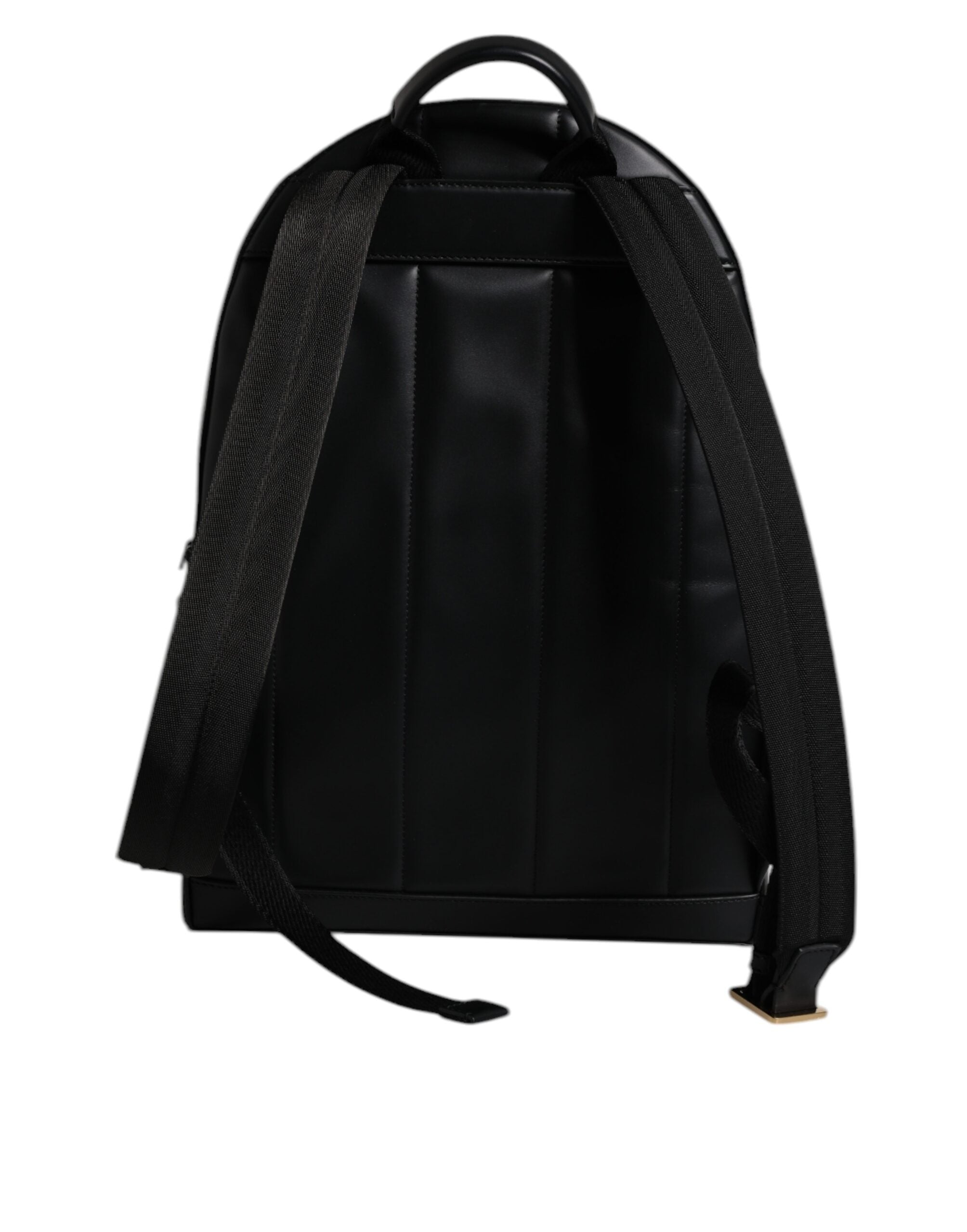 Black DG Leather Logo Print Travel Back Pack Bag