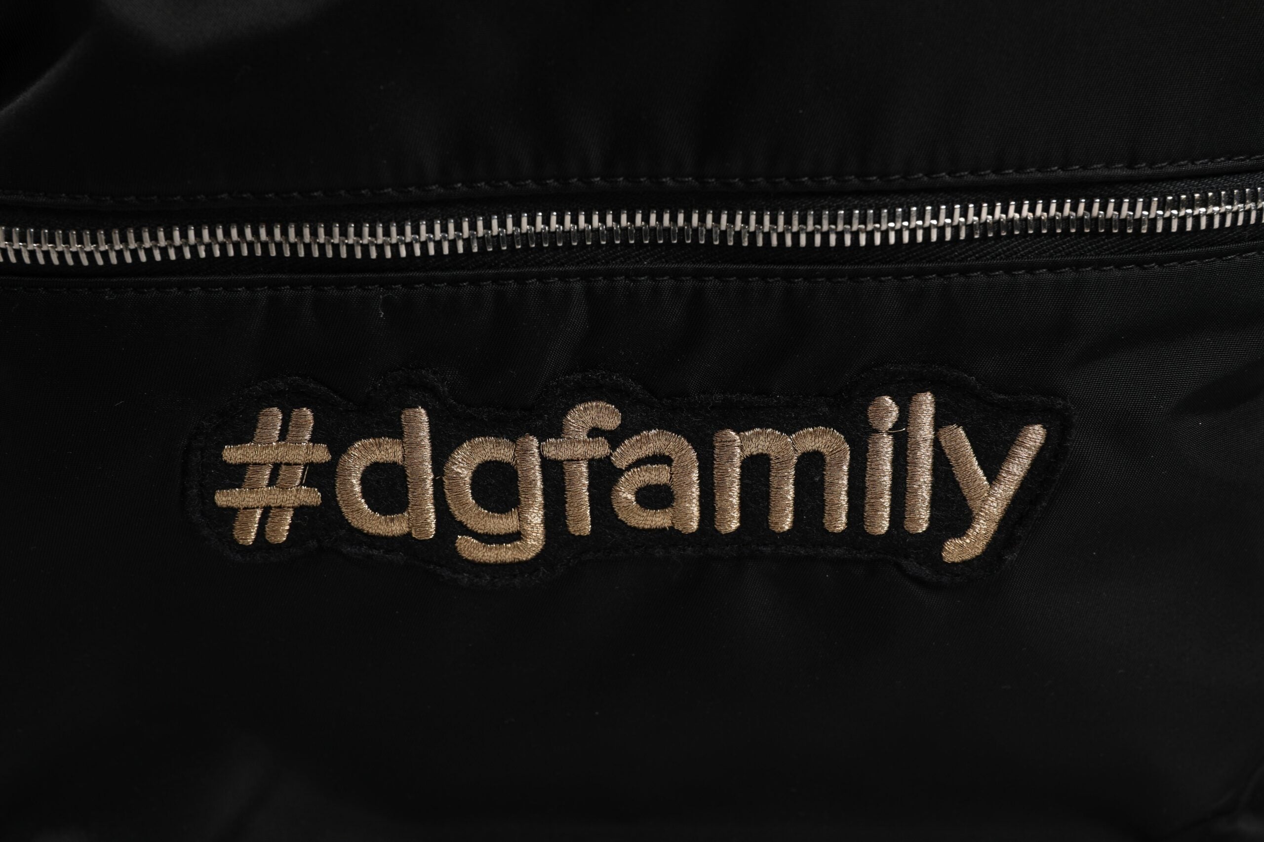 حقيبة ظهر دولتشي آند غابانا سوداء من النايلون المزخرف #DGFAMILY VULCANO