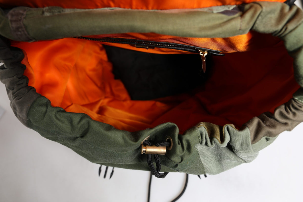 Dolce & Gabbana Military Green Patchwork Travel Backpack Bag