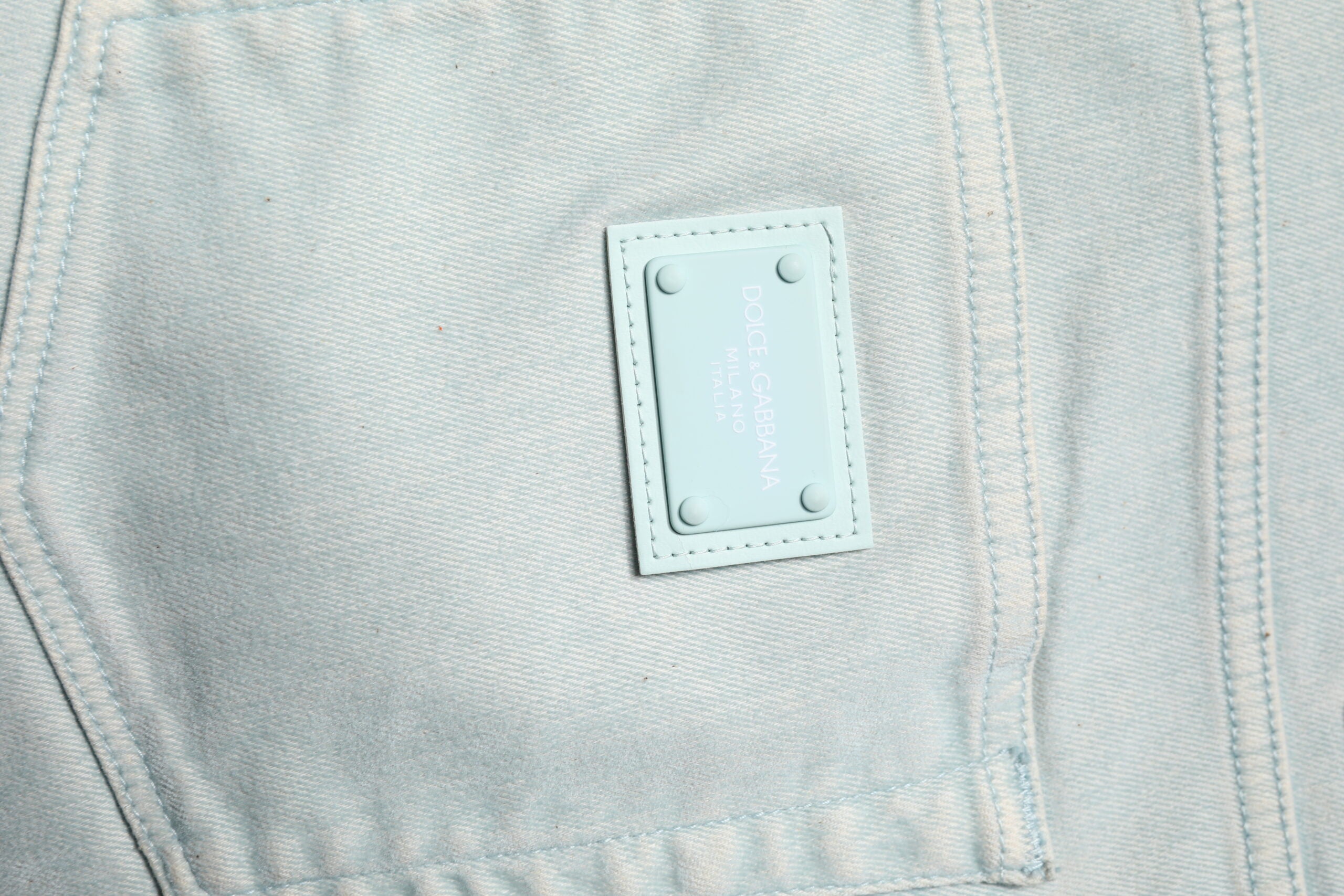 Light Blue Logo Plaque Skinny Men Denim Jeans