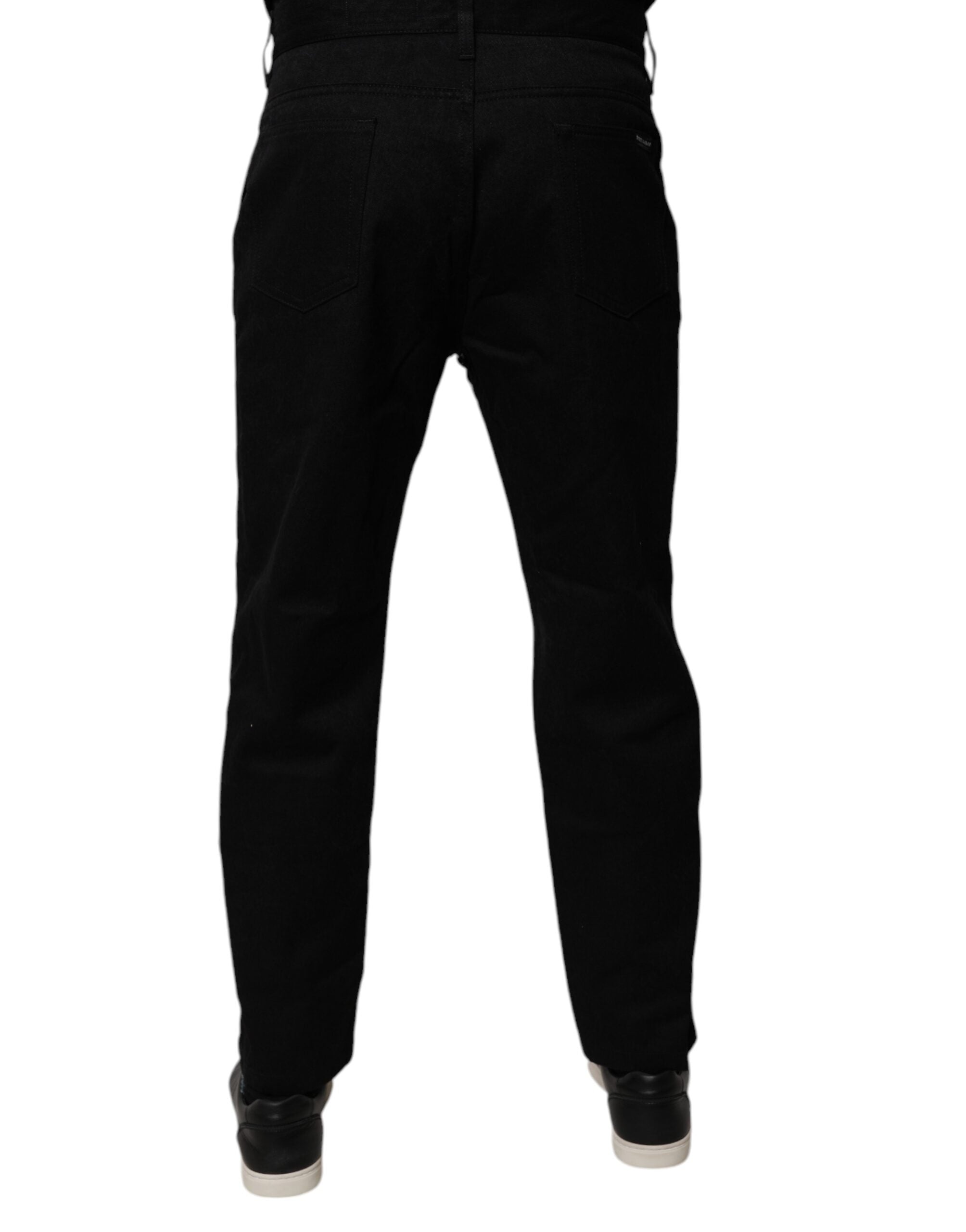 Black Logo Bandana Cotton Loose Denim Jeans