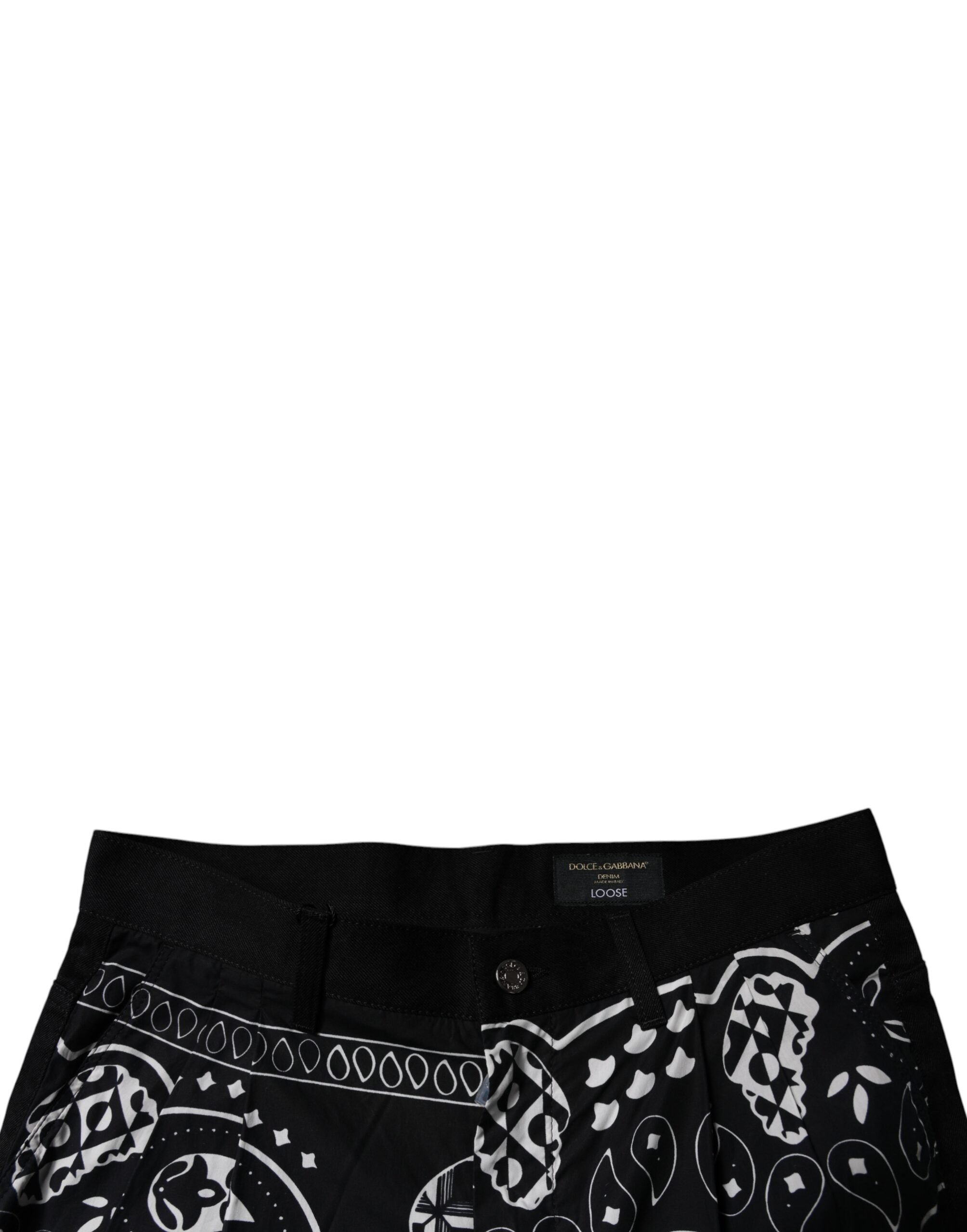 Black Logo Bandana Cotton Loose Denim Jeans