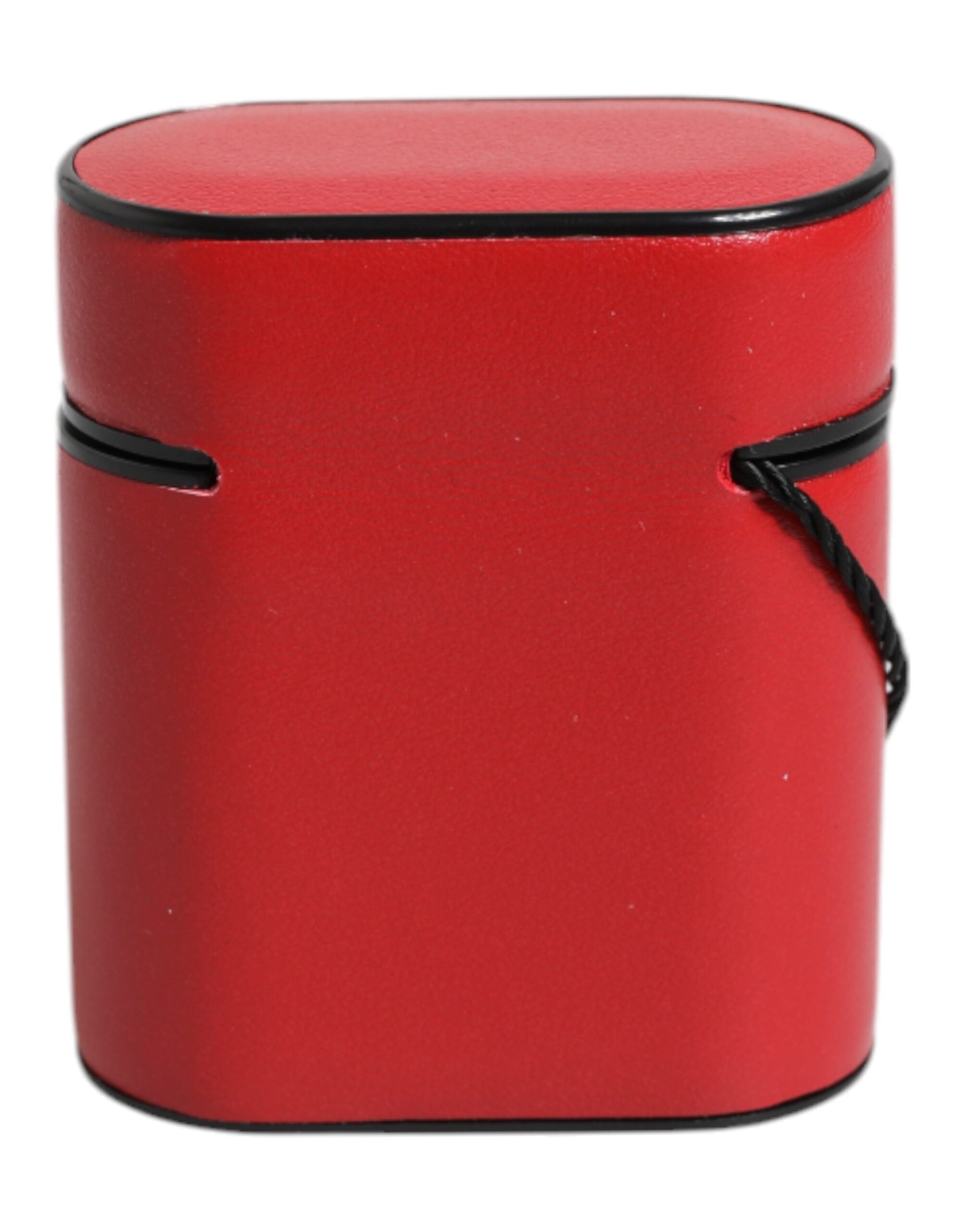 حافظة سماعات Airpods من دولتشي آند غابانا، مصنوعة من جلد العجل الأحمر، بطبعة شعار دولتشي آند غابانا