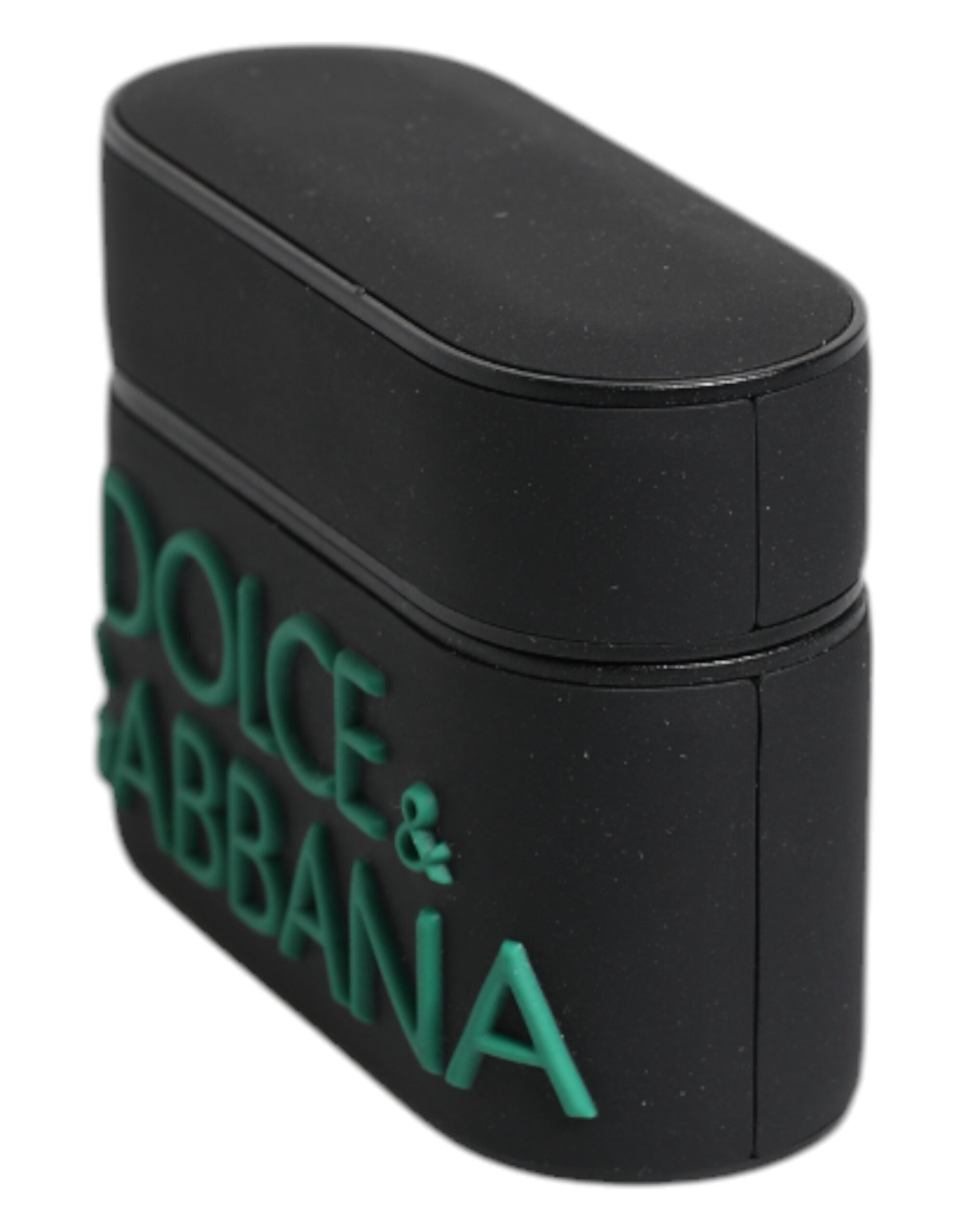 جراب Airpods من السيليكون الأسود والبرتقالي المنقوش بشعار دولتشي آند غابانا