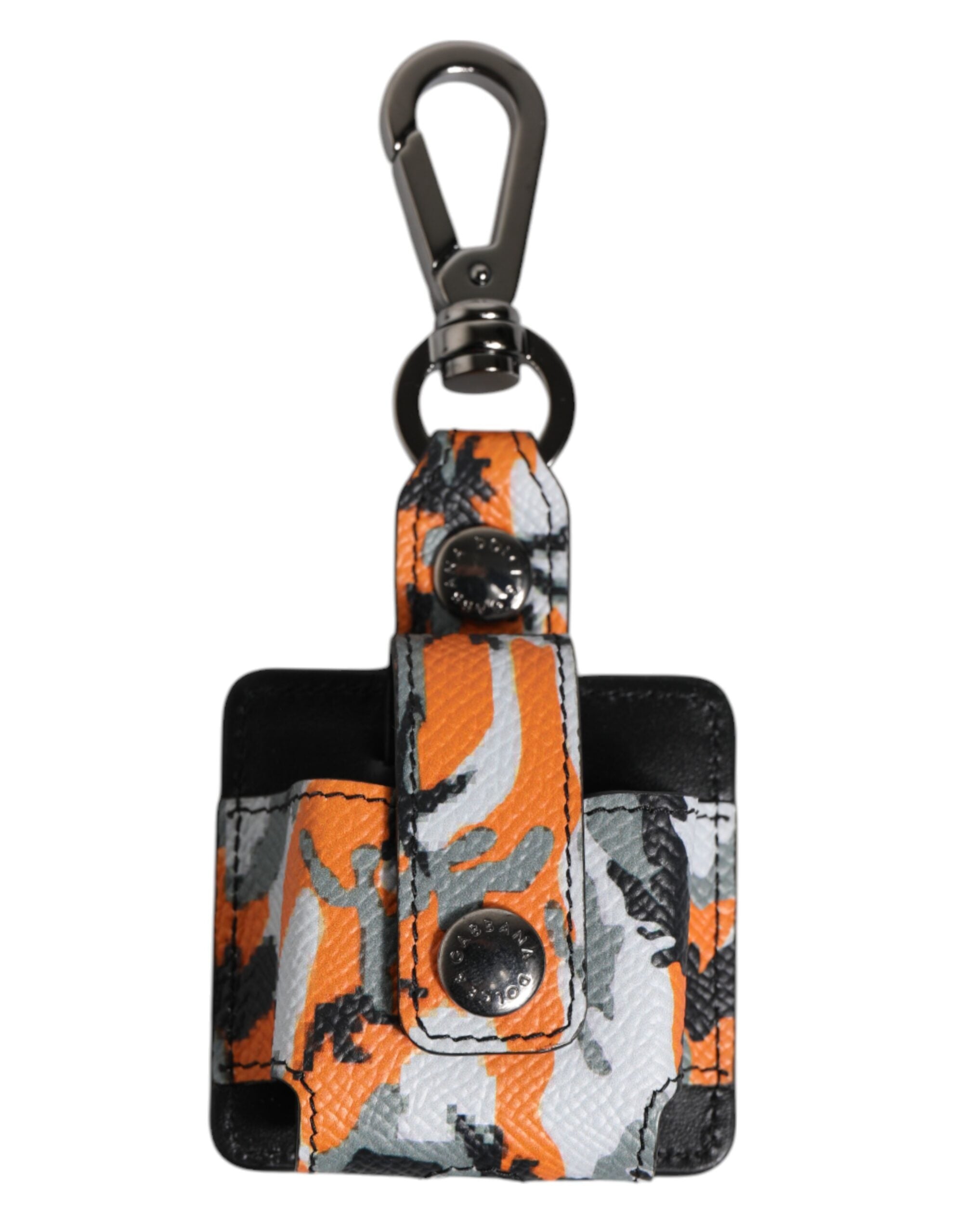 حافظة سماعات Airpods من الجلد متعدد الألوان بتصميم مموه من دولتشي آند غابانا