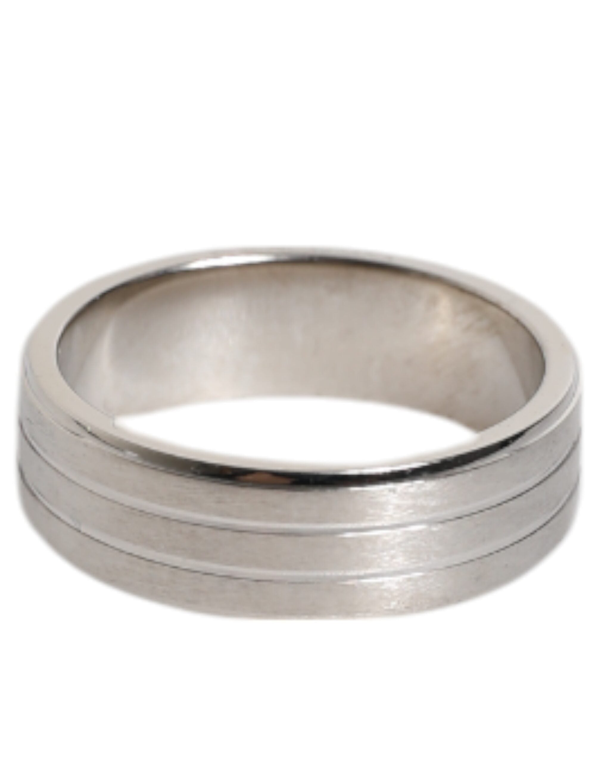 Silver Tone Brass Clear Crystal DG Logo Ring