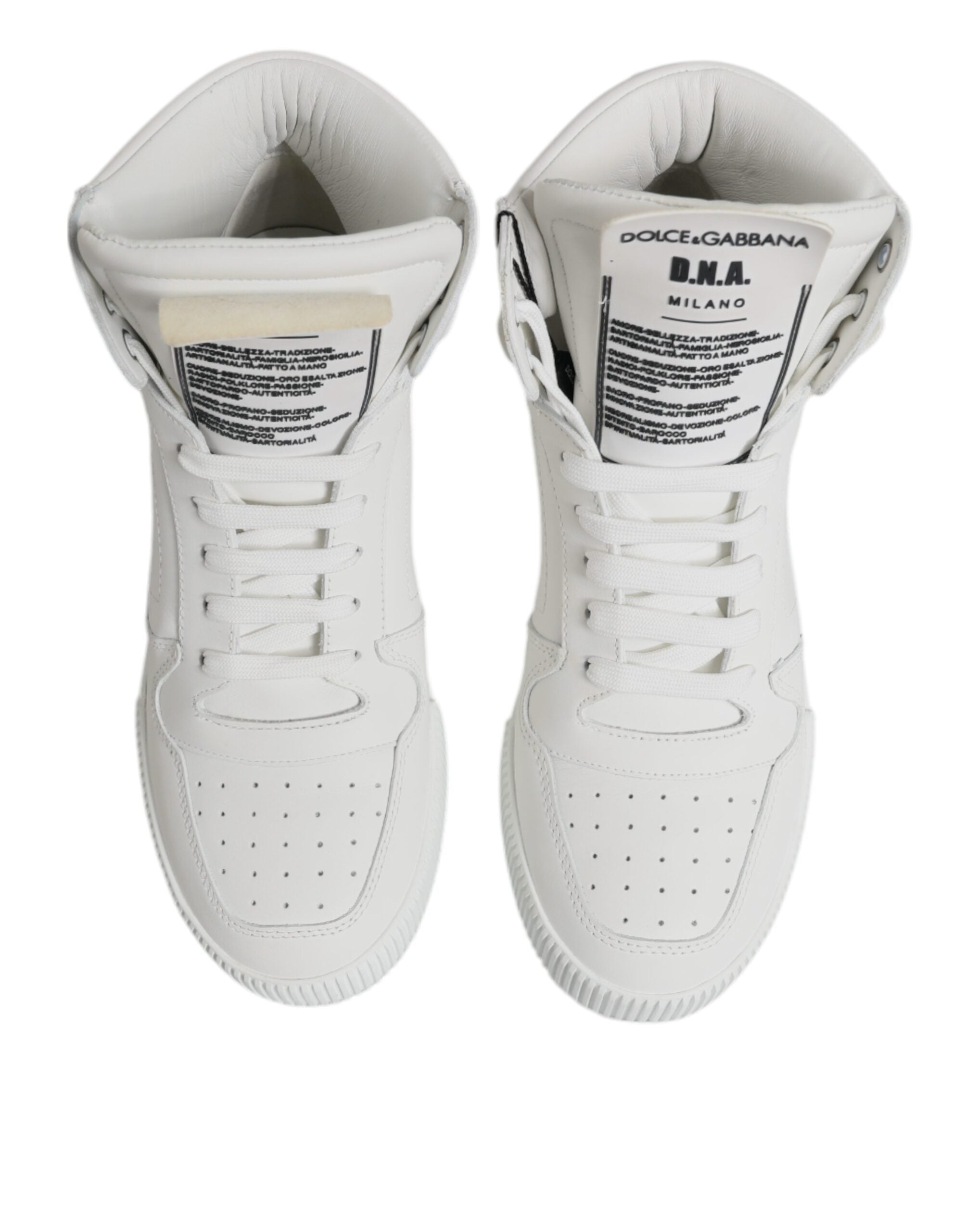 White Leather High Top Sneakers Shoes