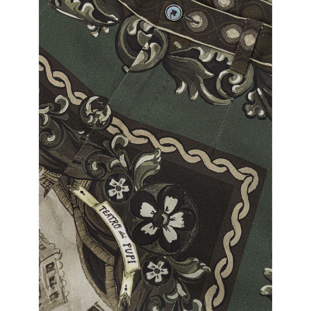 بنطلون قطني أخضر من دولتشي آند غابانا