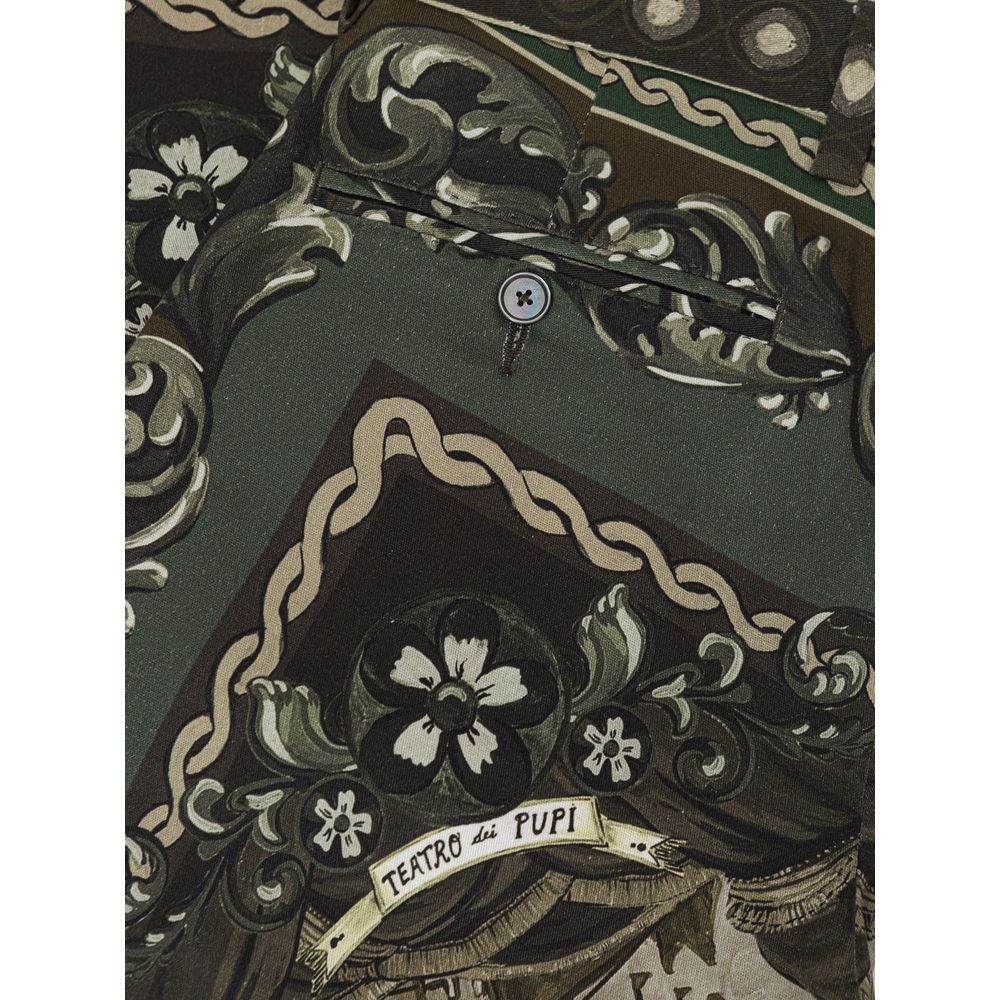 بنطلون قطني أخضر من دولتشي آند غابانا