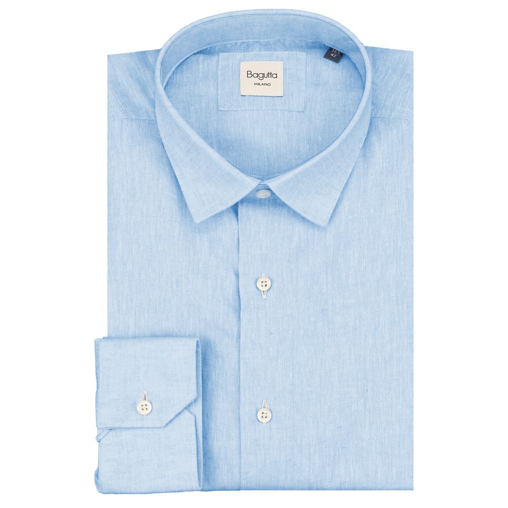 Light Blue Linen Men Shirt
