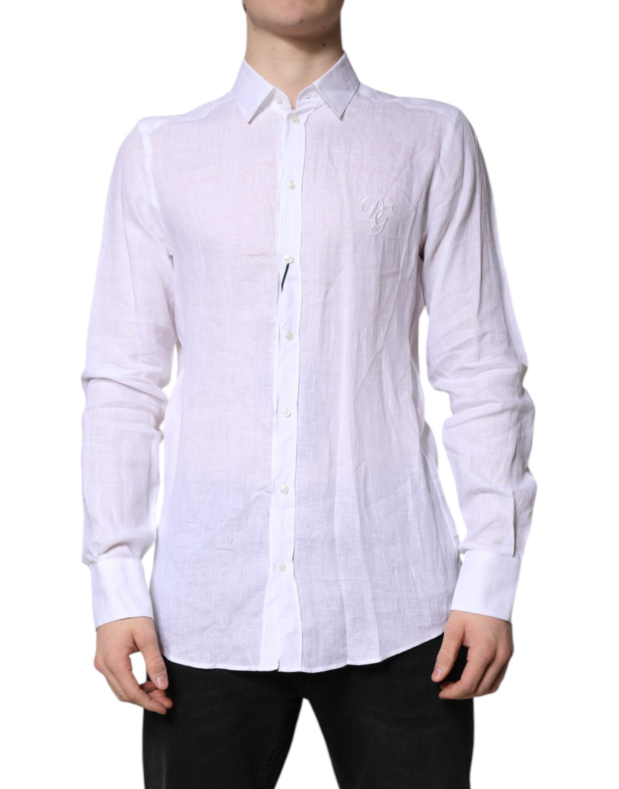White Linen Martini Dress Formal Shirt