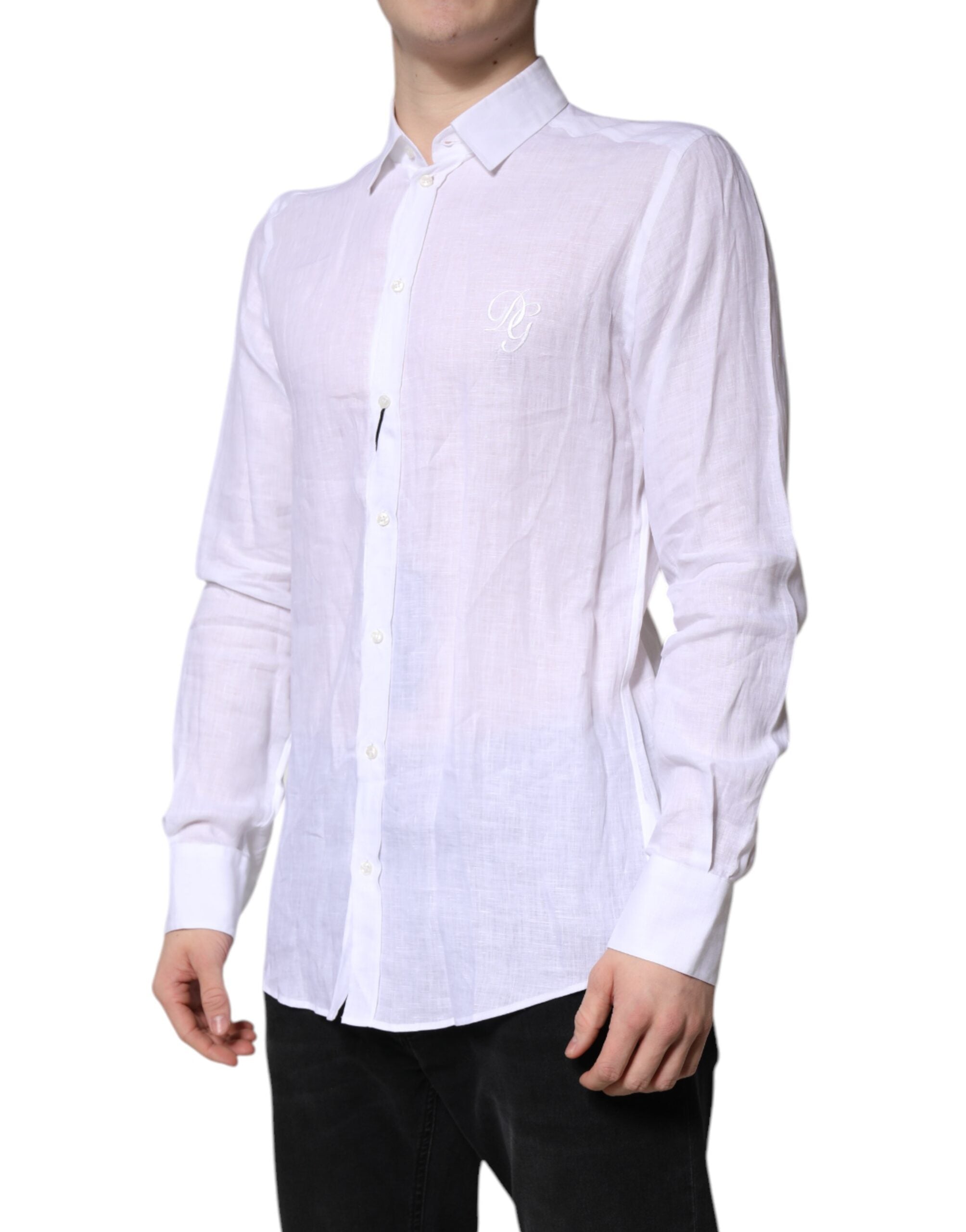 White Linen Martini Dress Formal Shirt