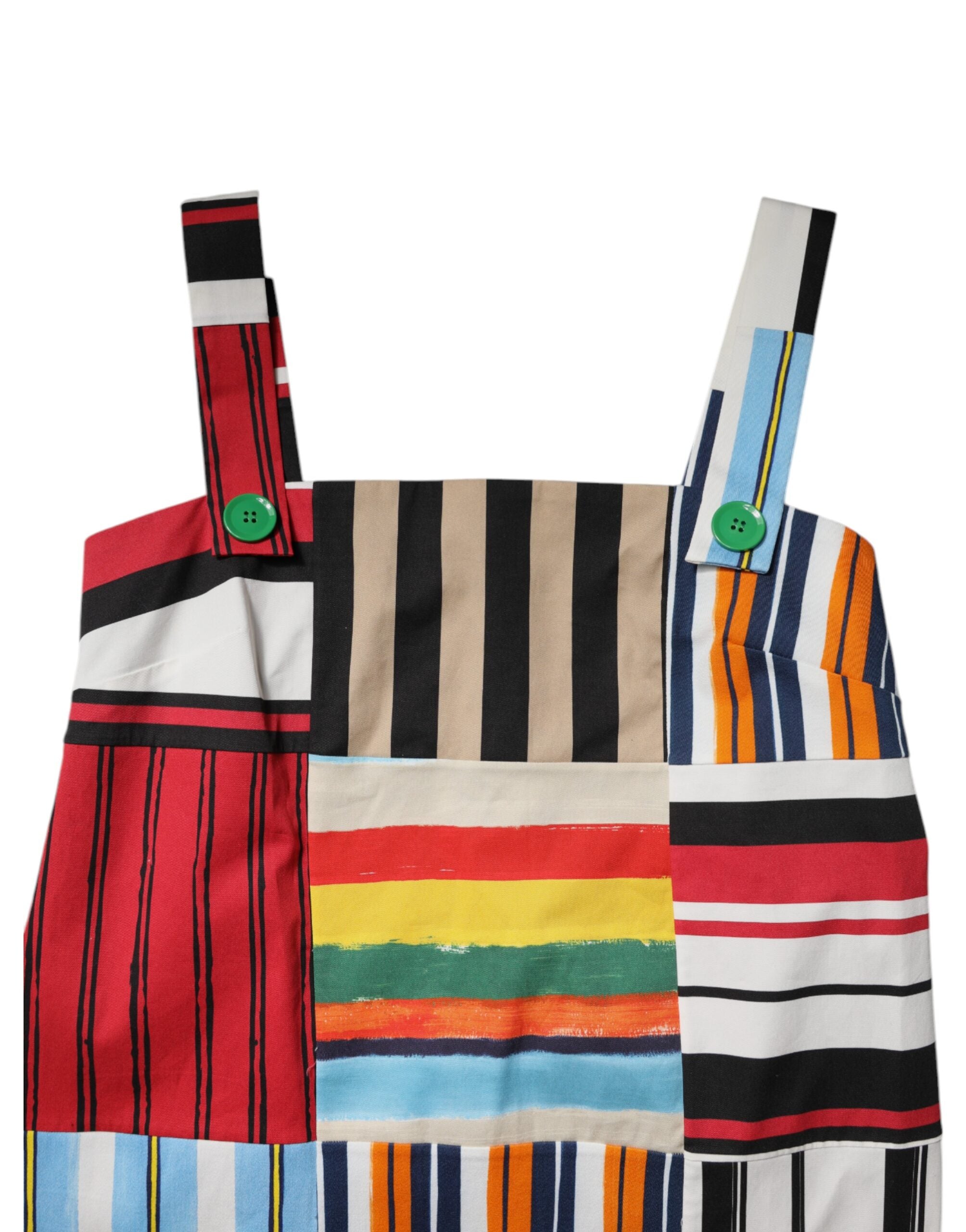 فستان دولتشي آند غابانا متعدد الألوان من القطن بدون أكمام