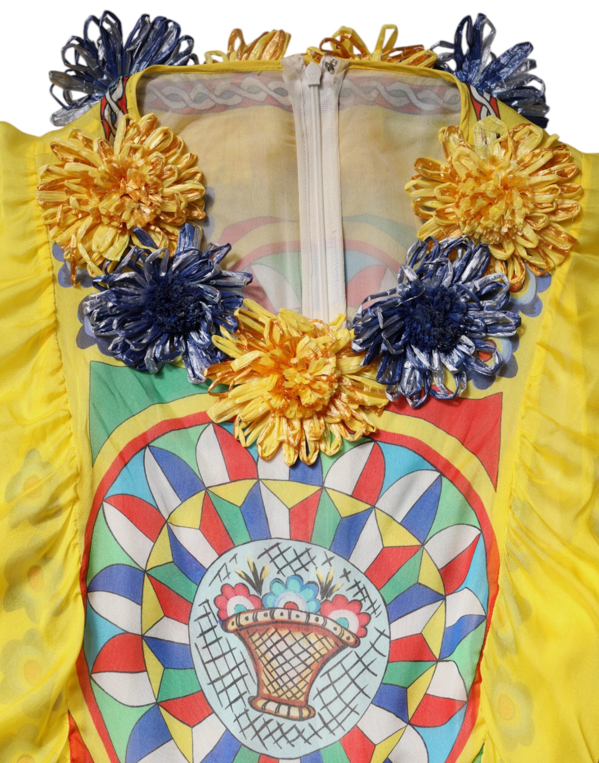 فستان قفطان متعدد الألوان بطبعة كاريتو من دولتشي آند غابانا