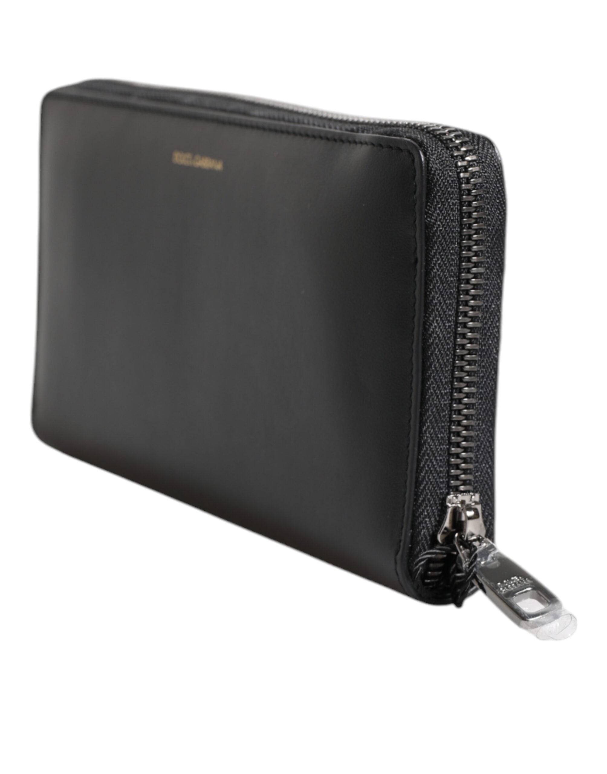 Dolce & Gabbana Black Blue Exotic Leather Embossed Continental Wallet