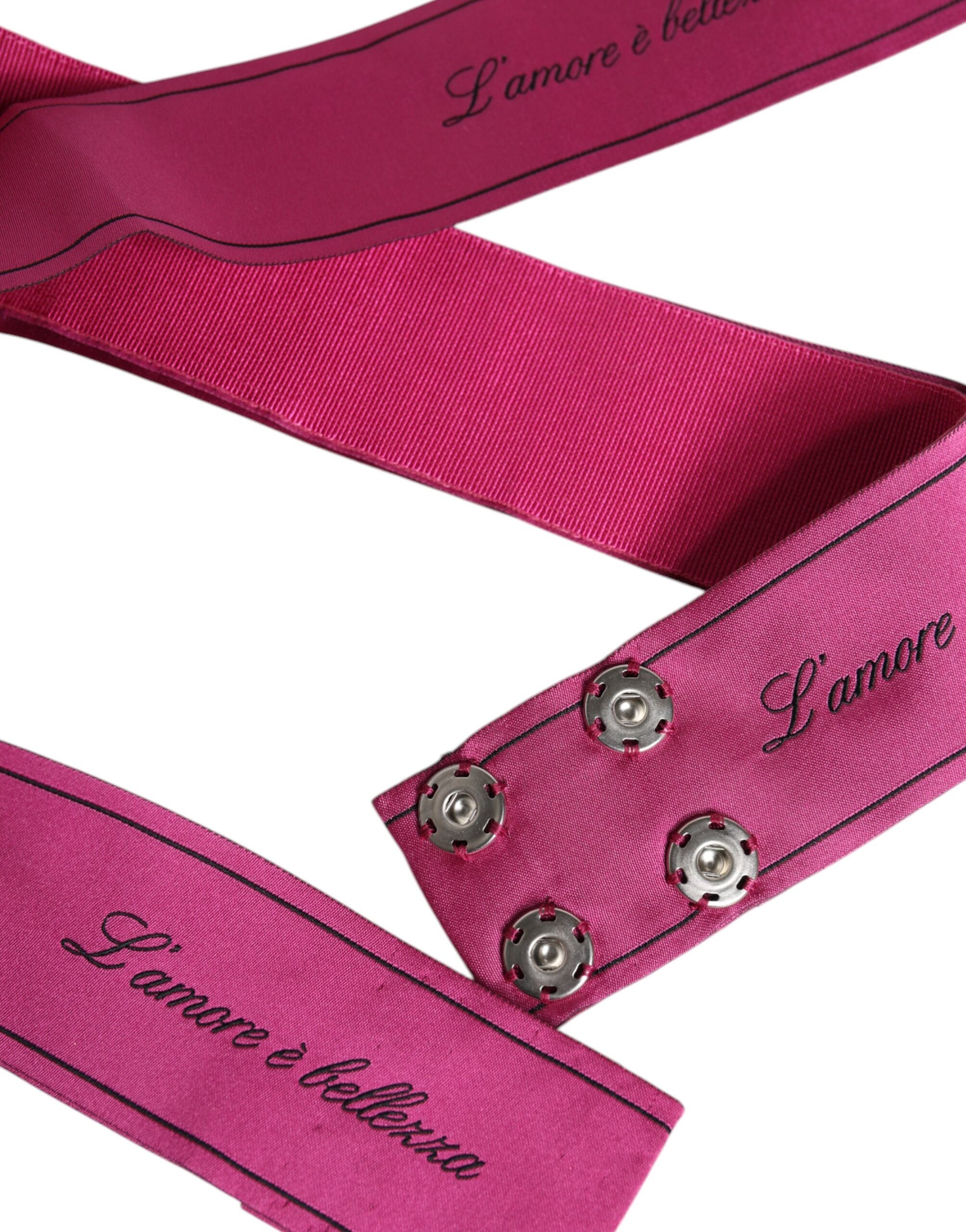 Pink Waist Ribbon Wide Bow Logo Belt