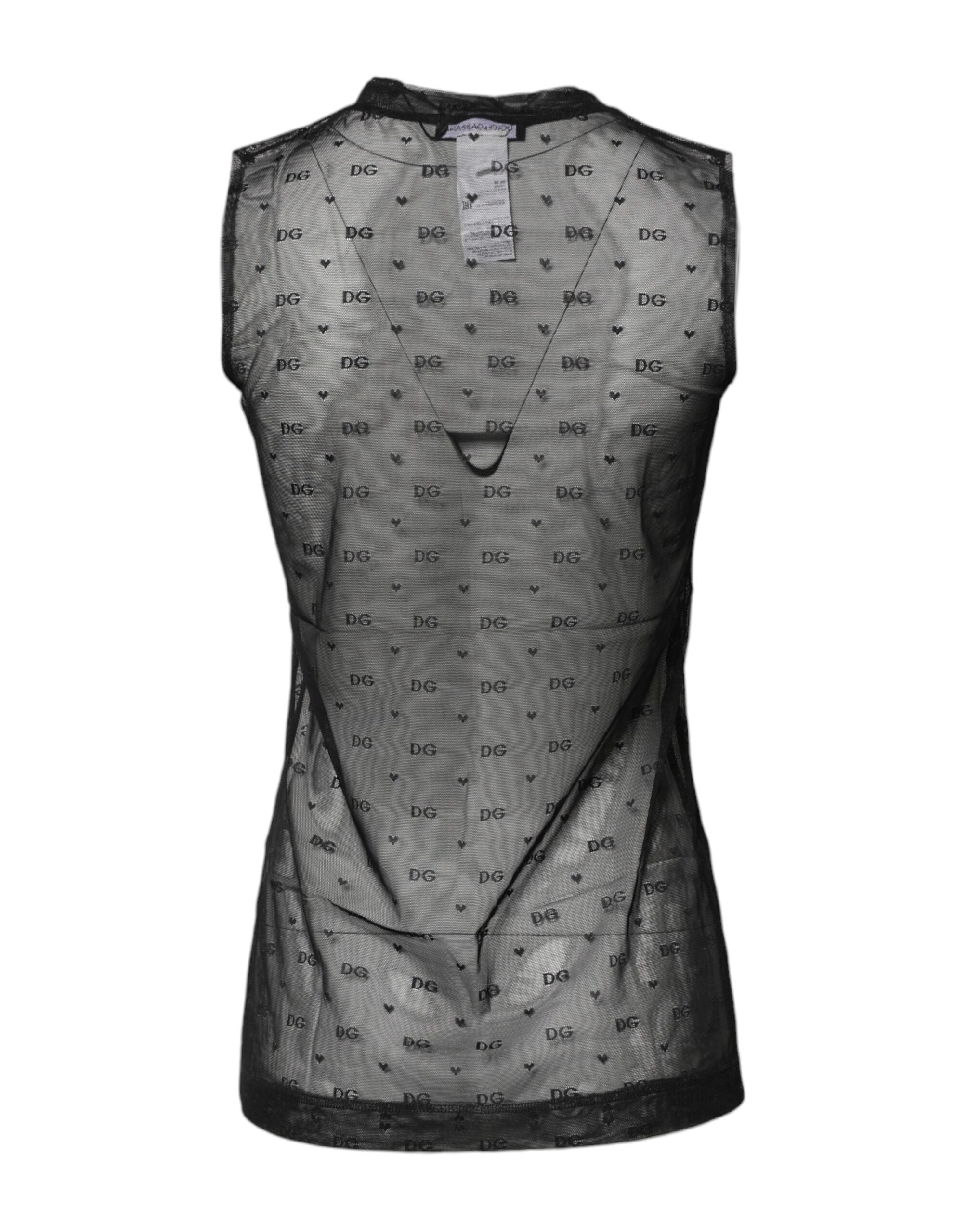 Black Nylon Logo Monogram Sleeveless Tank Top