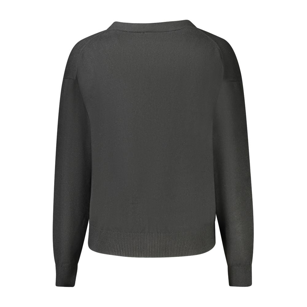 Black Polyester Women Cardigan