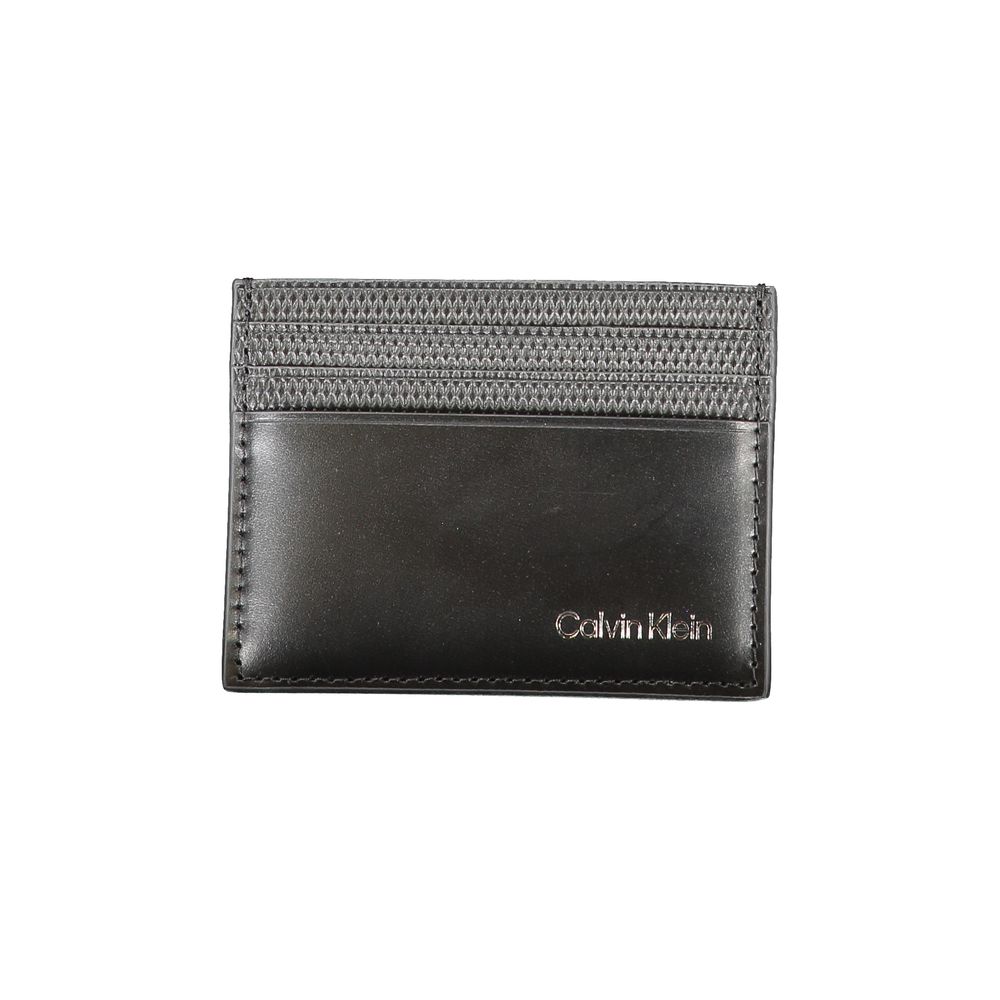 Calvin Klein Black Leather Men Card Holder