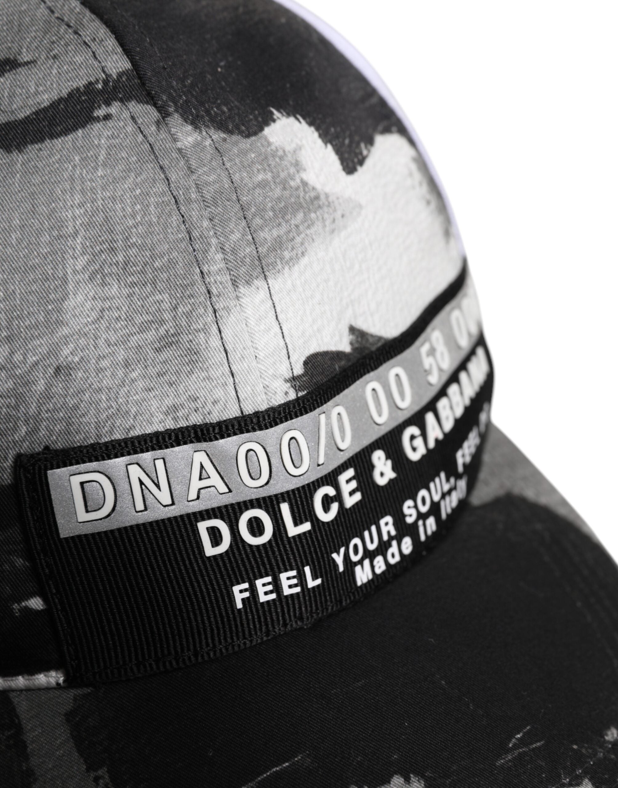 White Gray Camouflage 6 Panels Baseball Cap