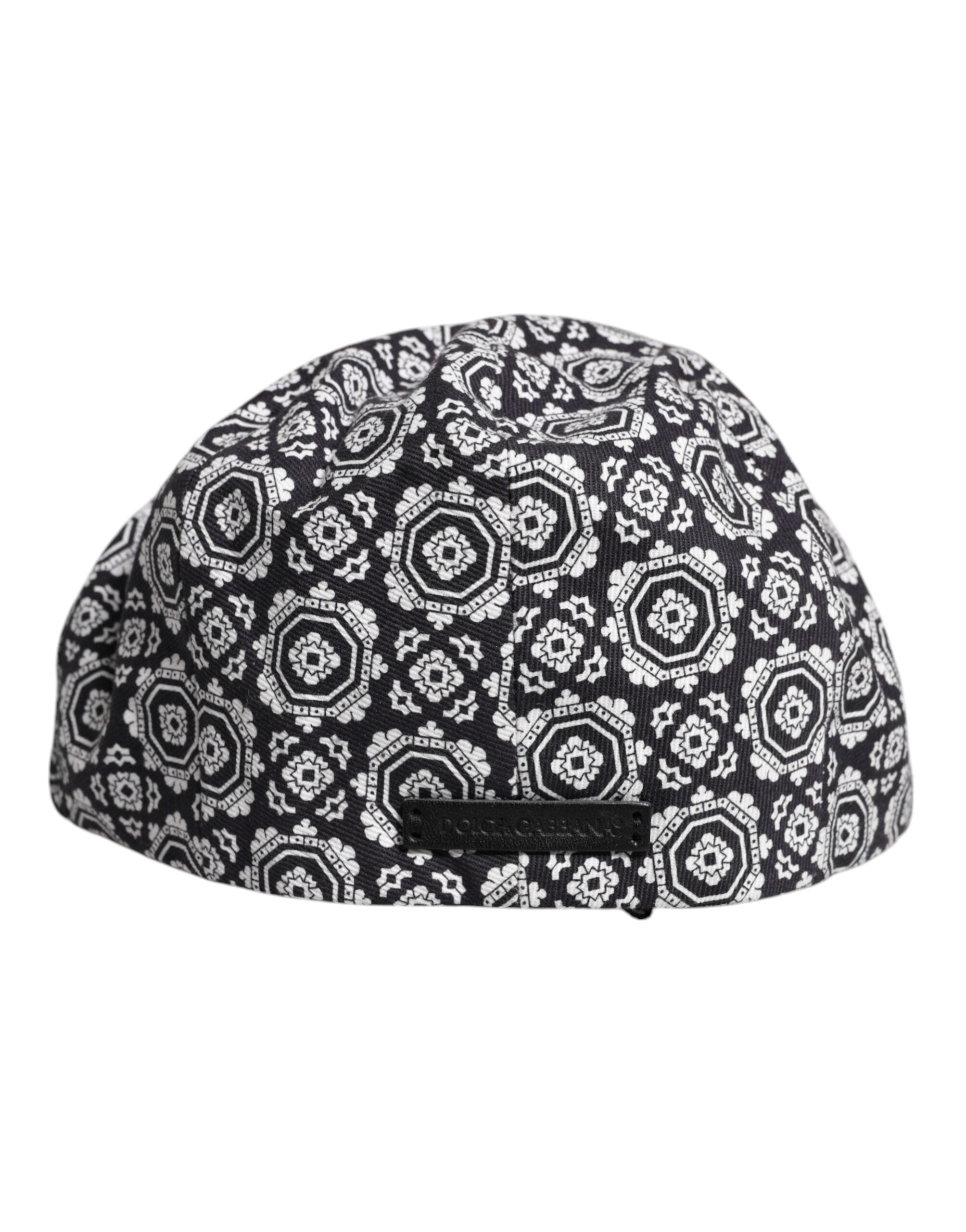 Black White Printed Newsboy Capello Cabbie Hat