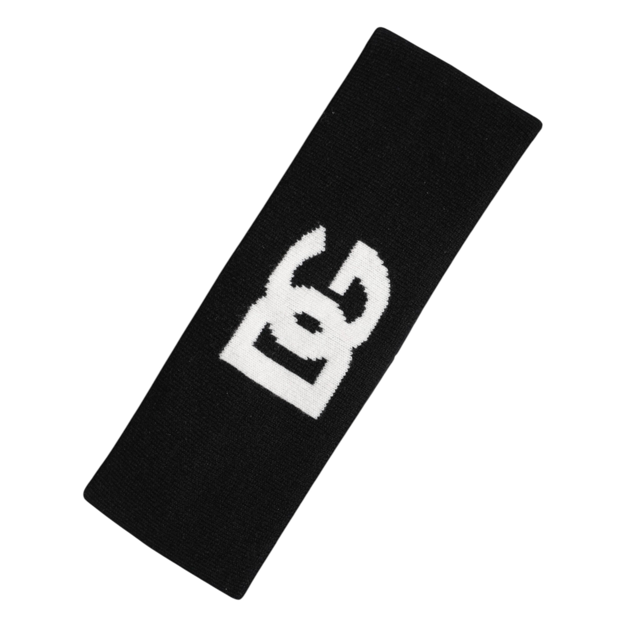 Black White DG Cashmere Knitted Headband Hat