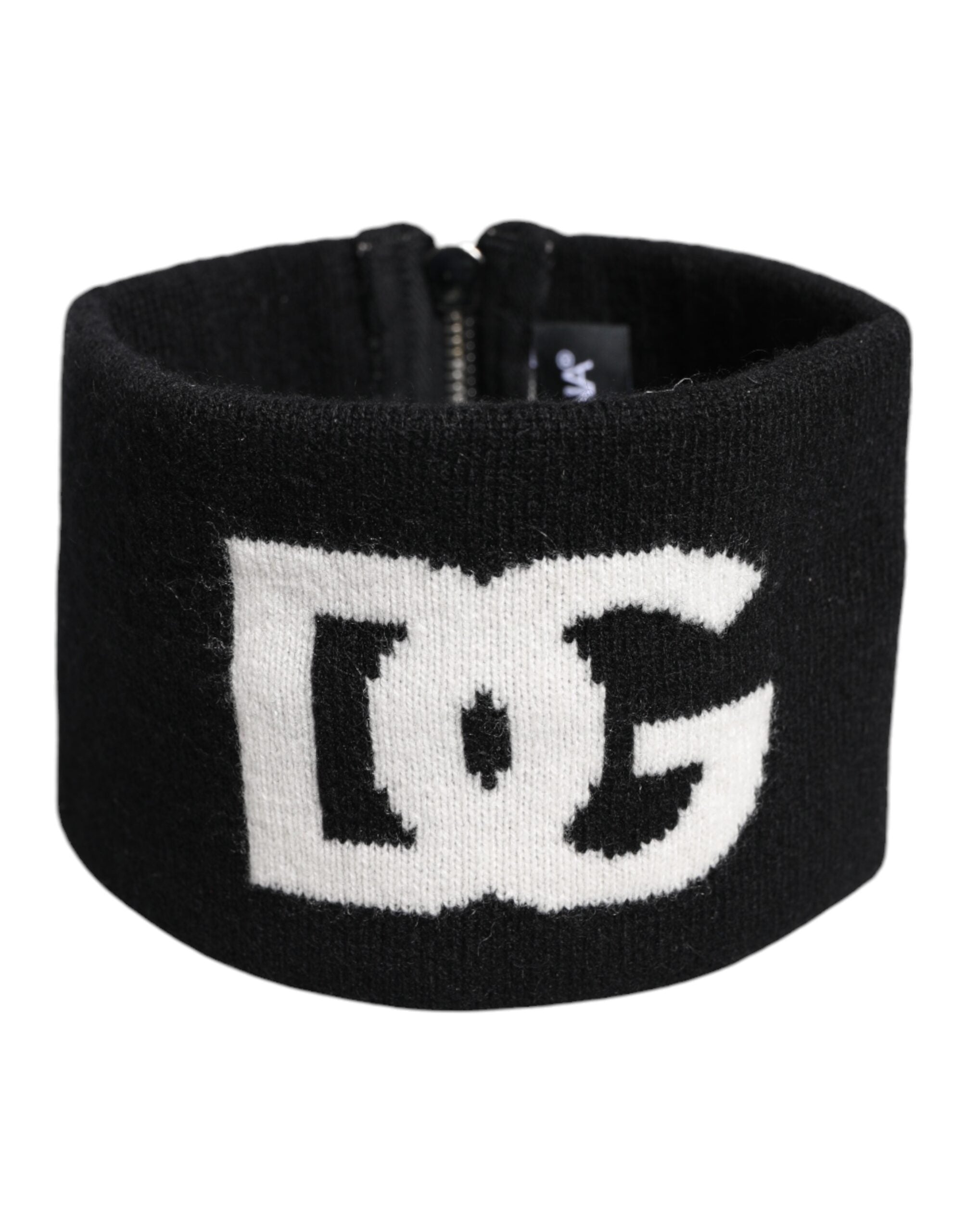 Black White Knitted Headband Hat