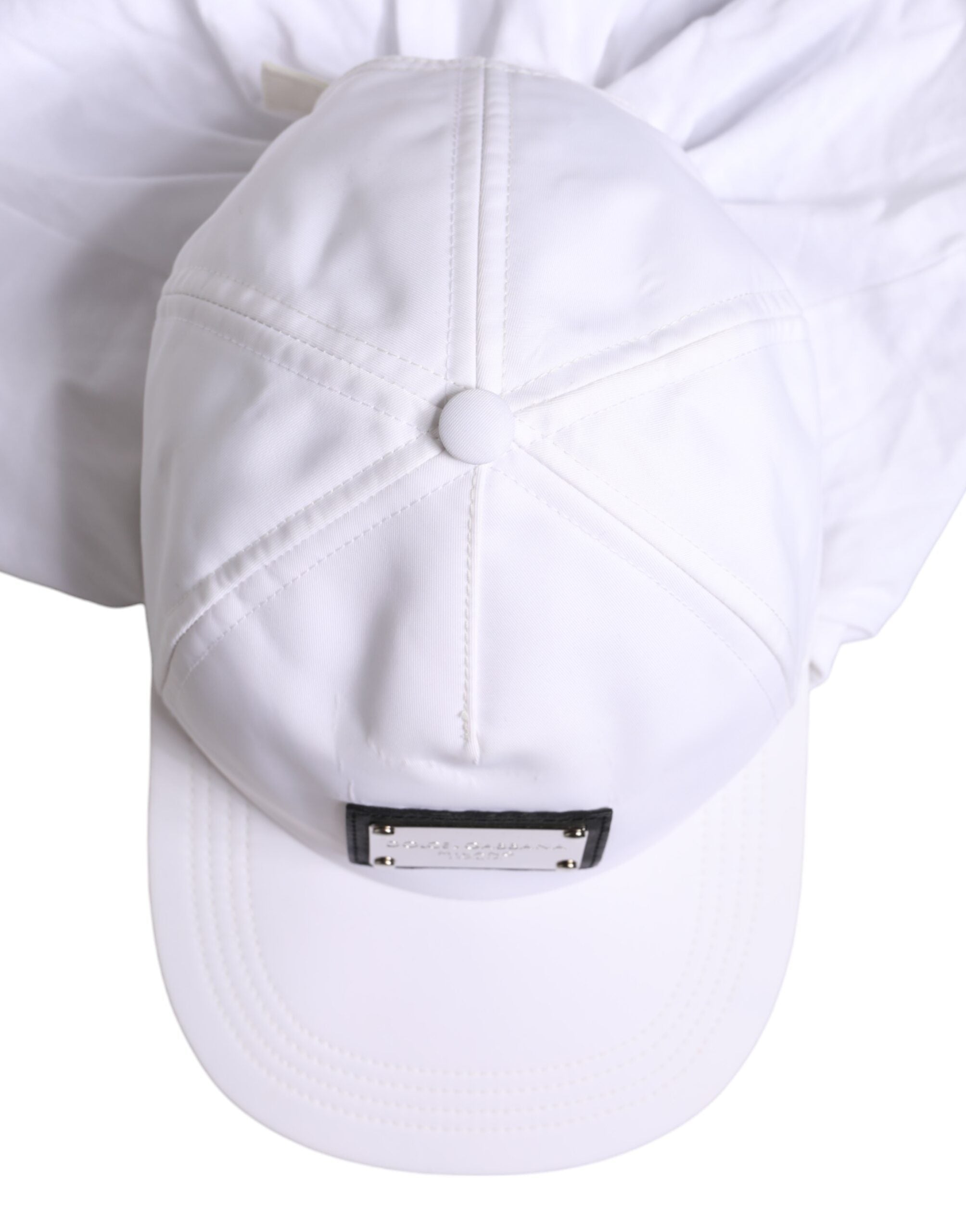 White Cotton DG Logo Plaque Baseball Balaclava Cap