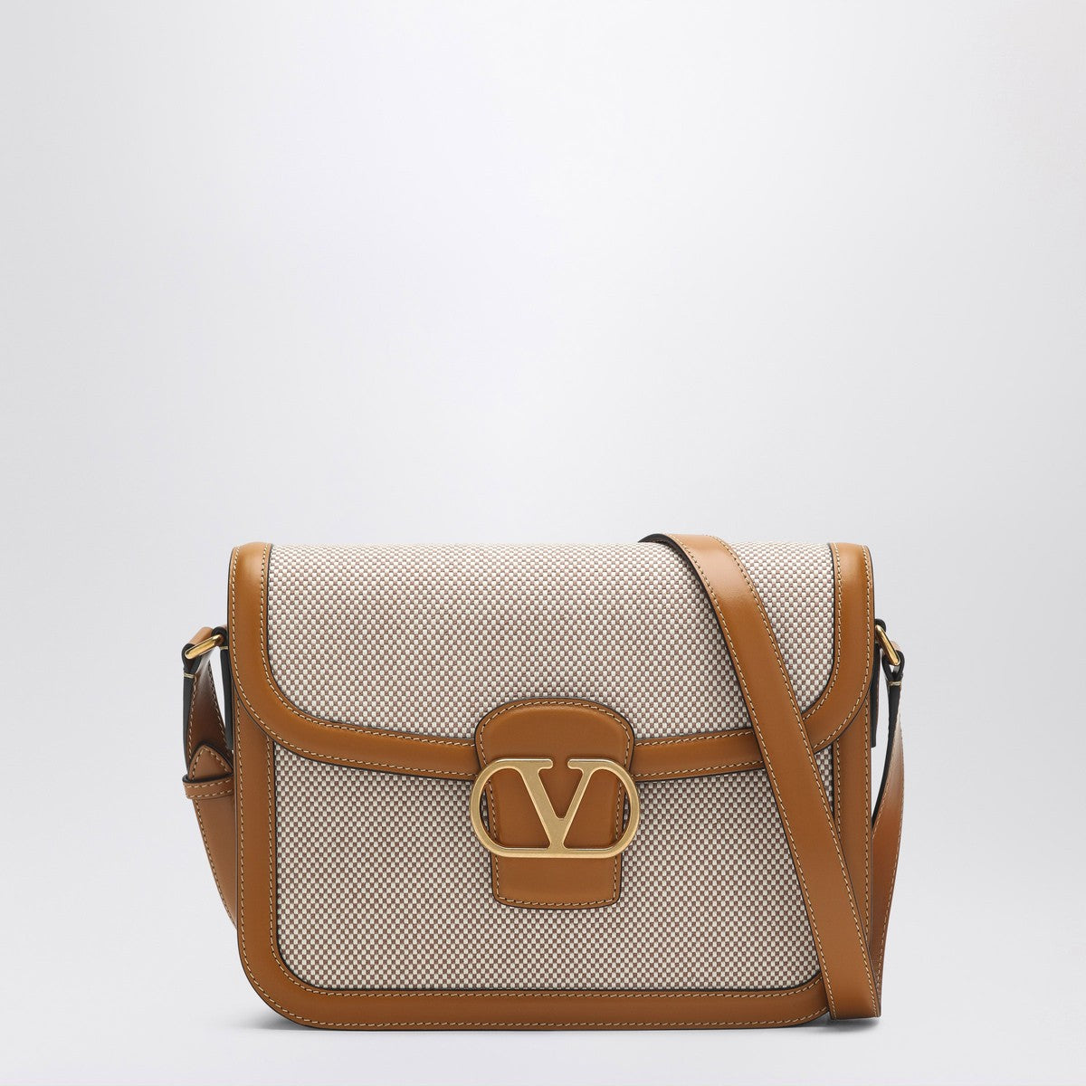 Valentino Garavani Valentino Garavani 9TO5 beige canvas and leather bag