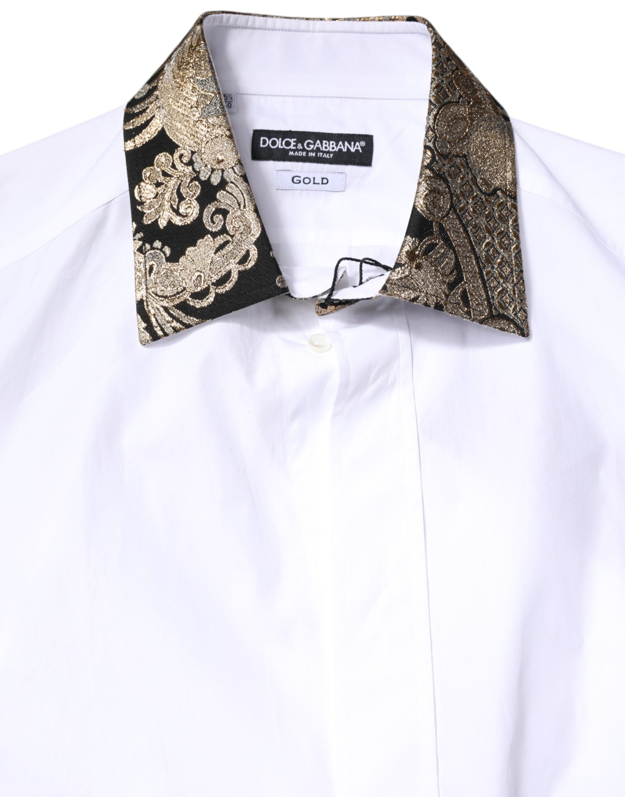 White Cotton GOLD Men Dress Formal Shirt
