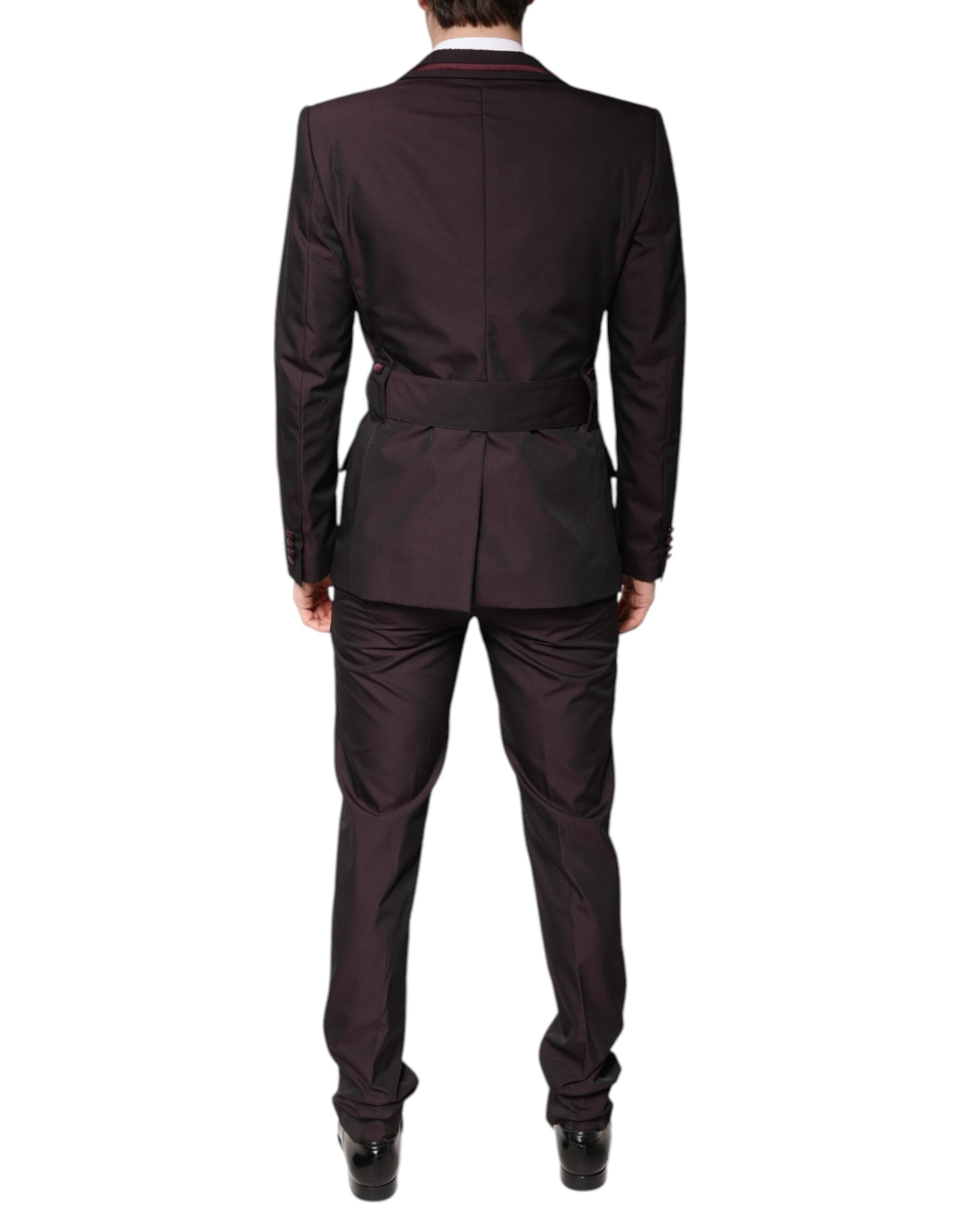 Dolce & Gabbana Maroon Single Breasted Formal 2 Piece Suit