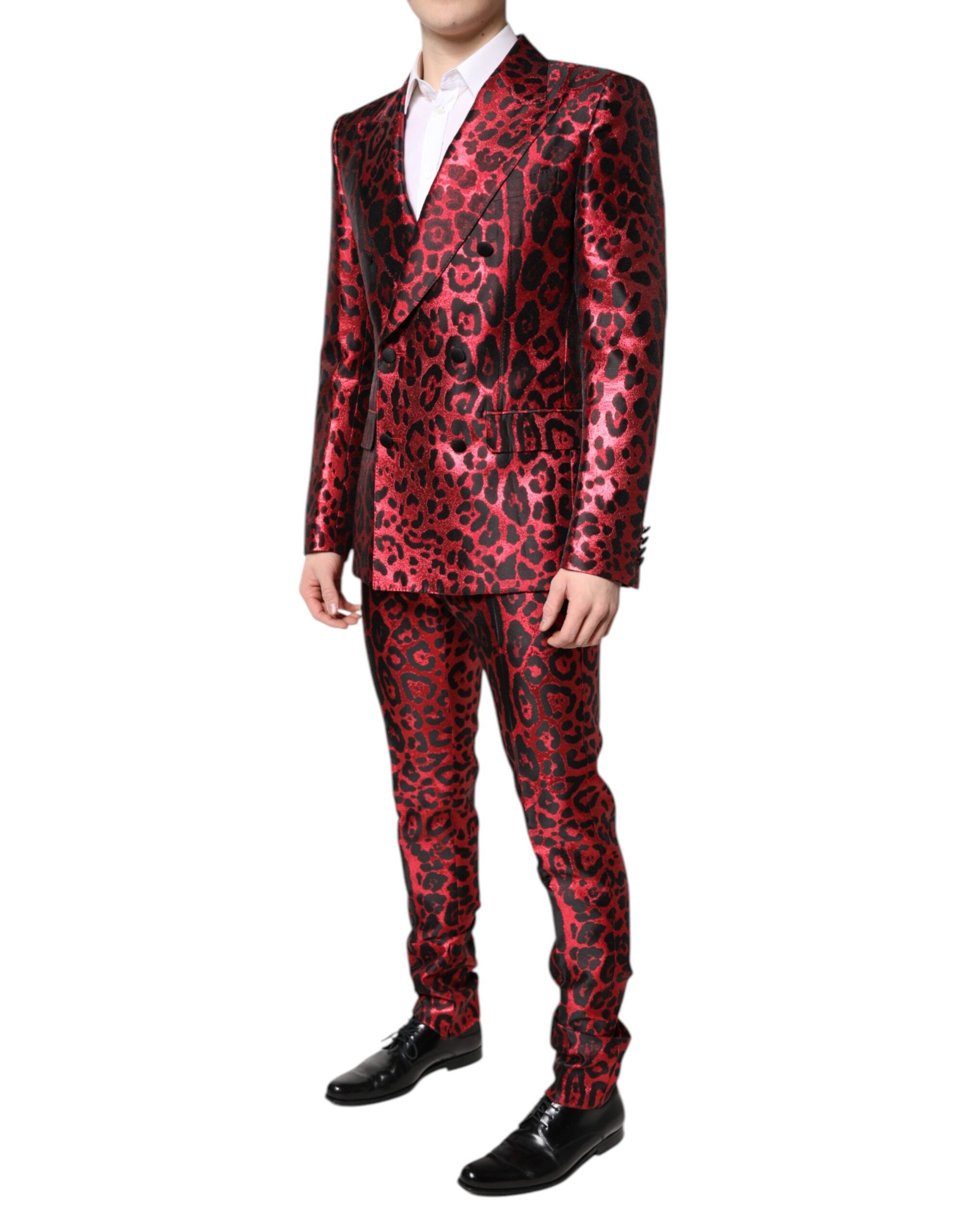 Red Leopard Double Breasted 2 Piece Suit