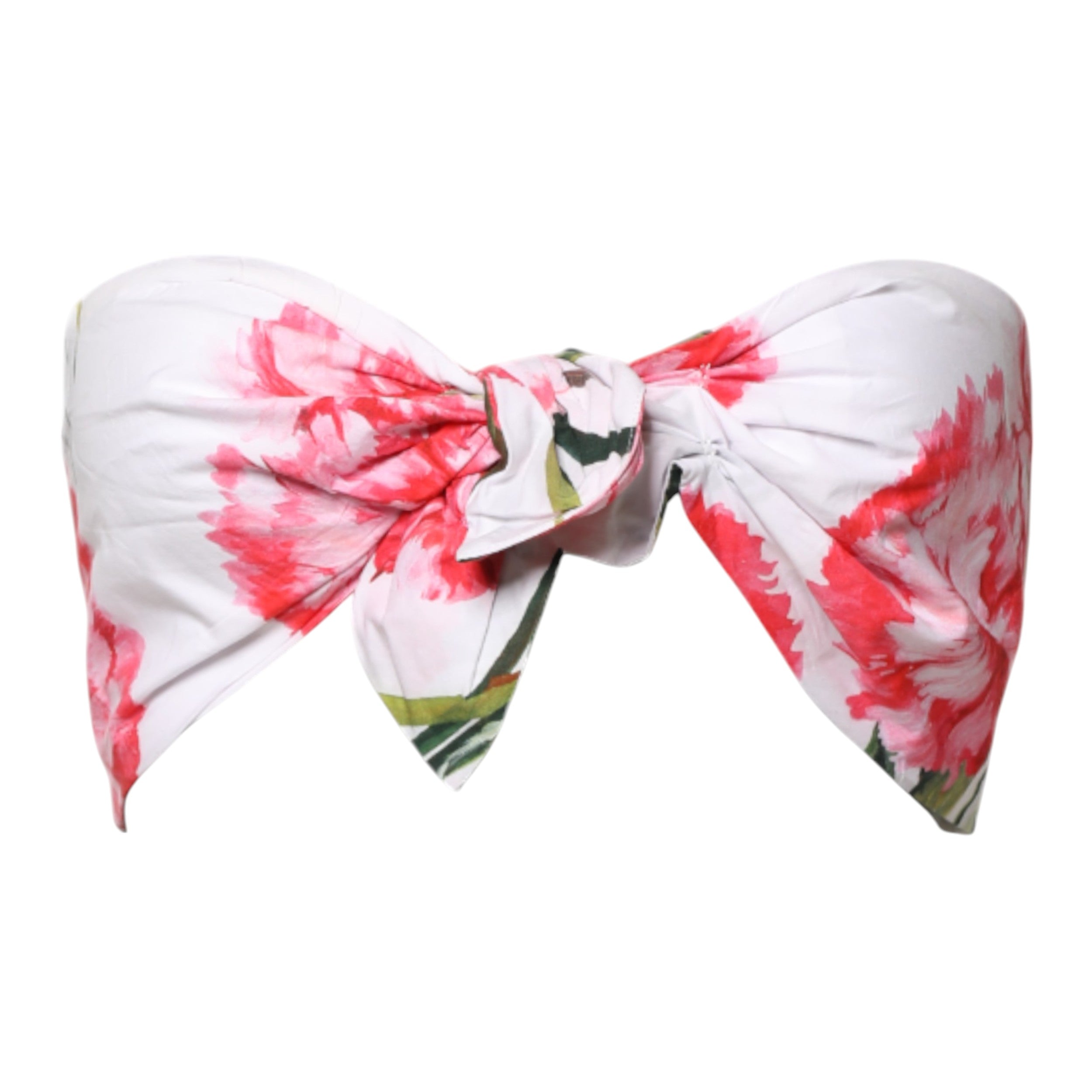 White Floral Print Cropped Bustier Corset Top