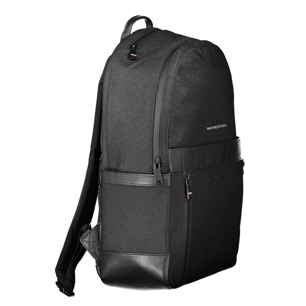 Tommy Hilfiger Black Nylon Men Backpack - Luxe Marca